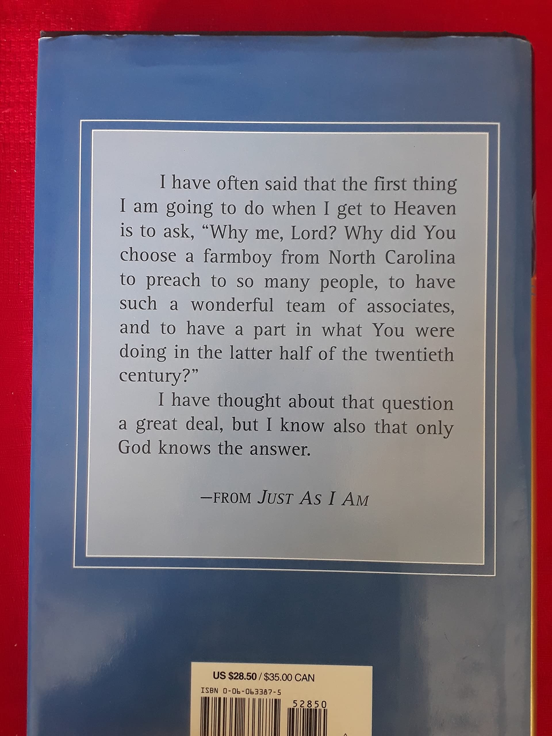 Just As I Am: The Autobiography of Billy Graham used book depot