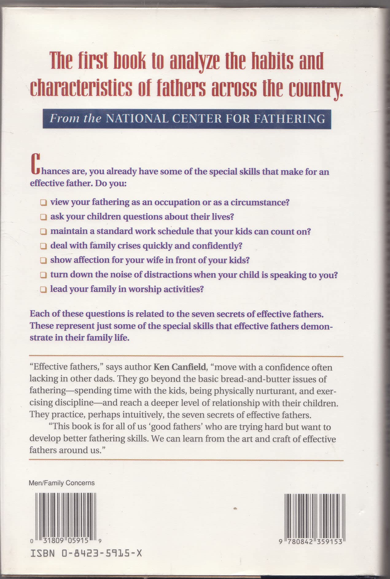 The 7 Secrets of Effective Fathers used book depot