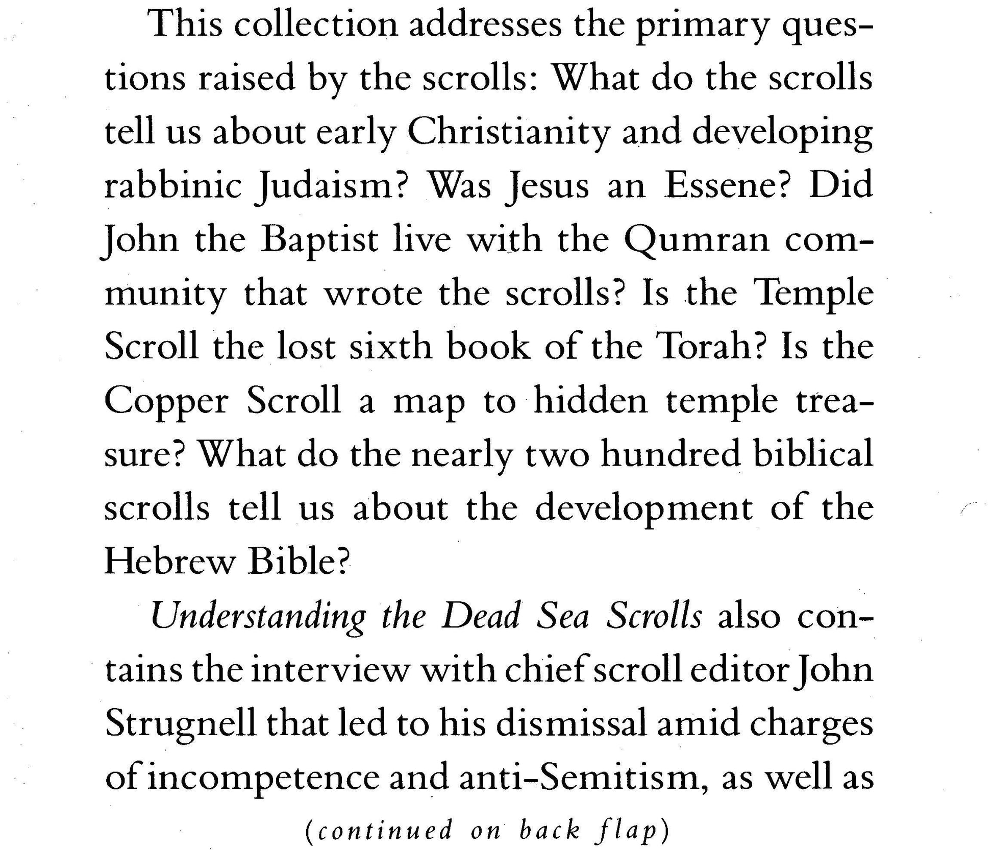 Understanding the Dead Sea Scrolls: A Reader from the Biblical Archaeology Review used book depot
