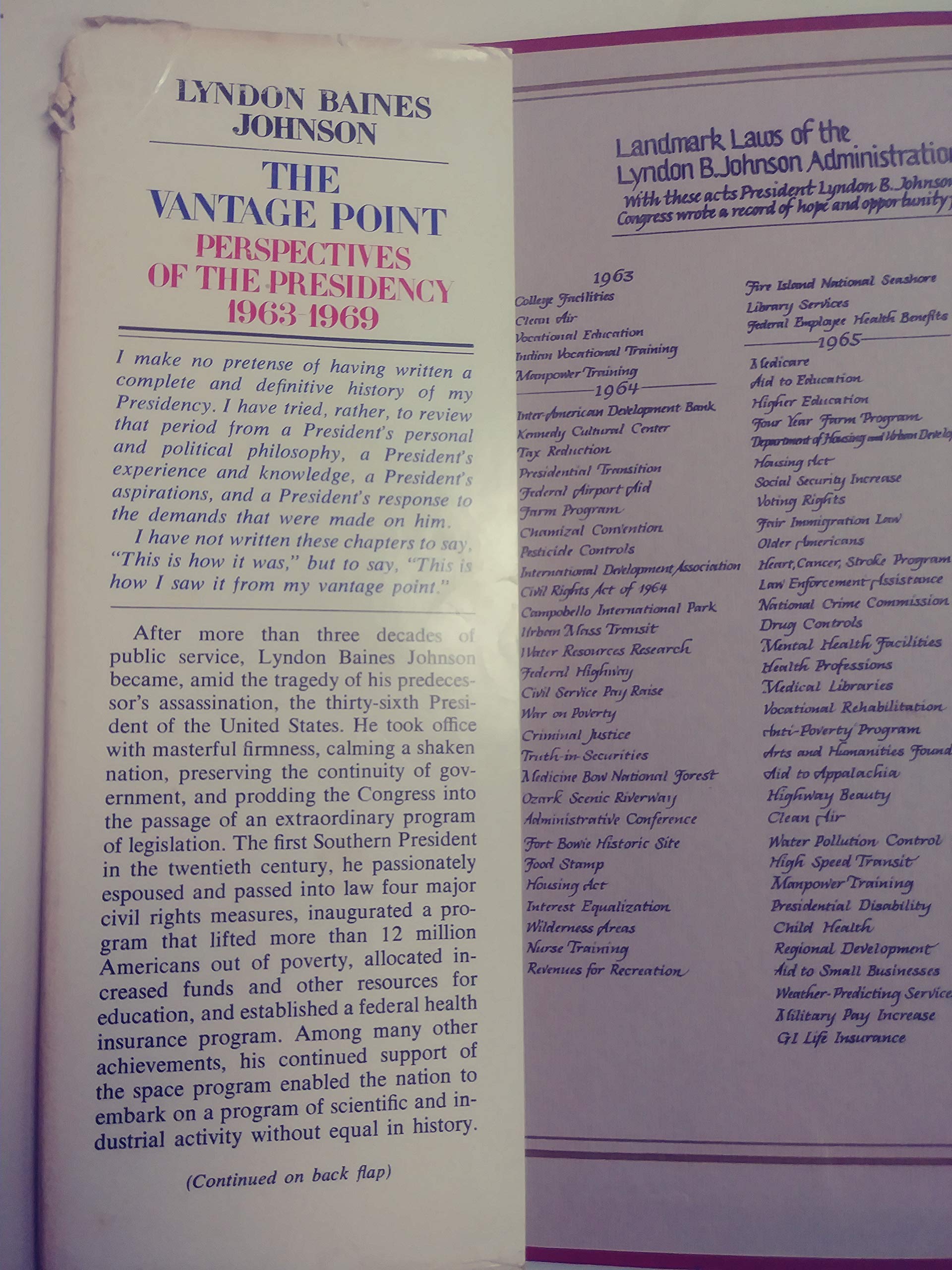 Vantage Point, The Perspectives On The Presidency 1963-1969 used book depot