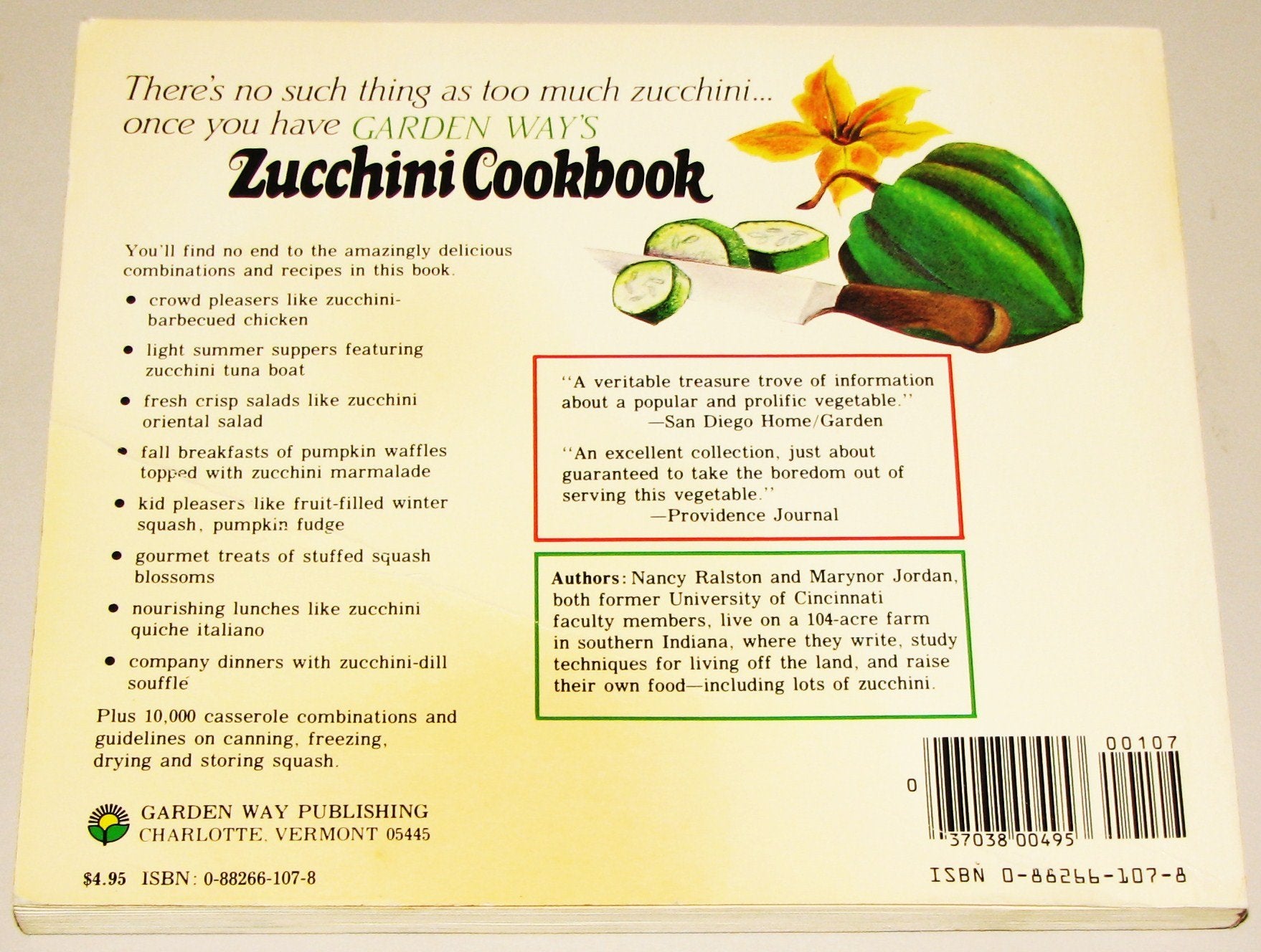 Zucchini Cookbook and Other Squash used book depot
