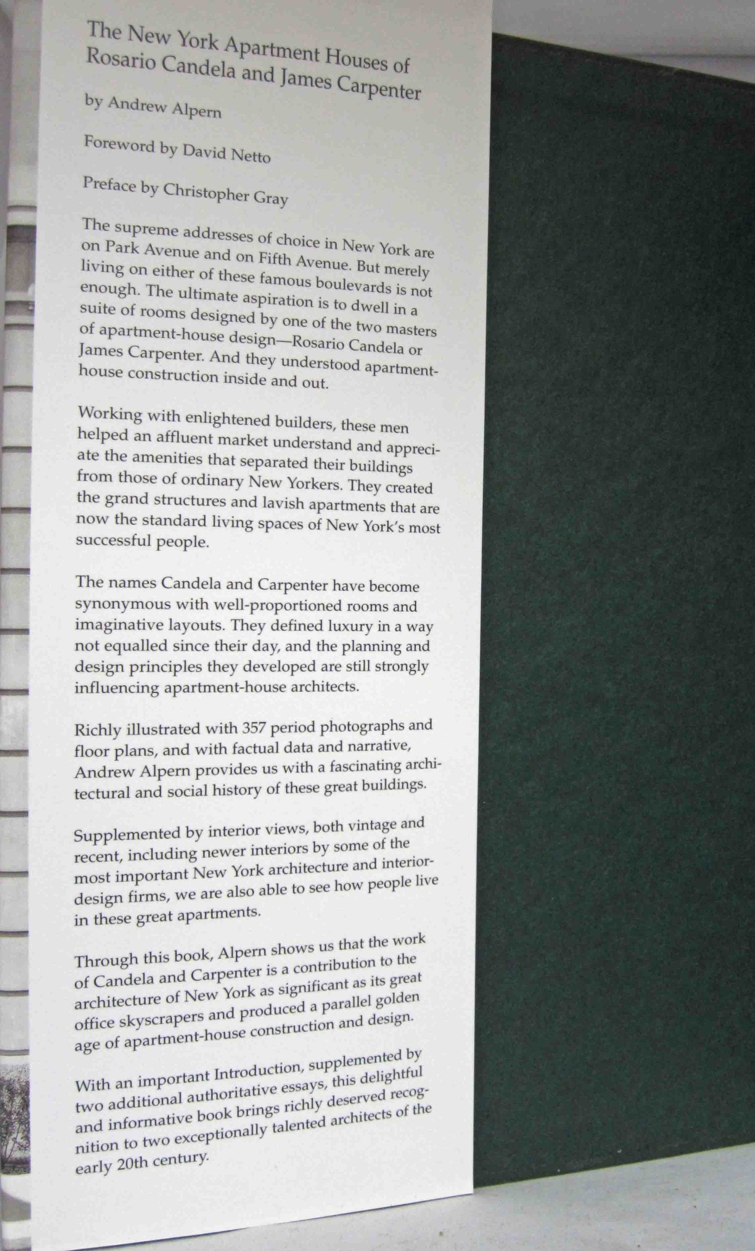 The New York Apartment Houses of Rosario Candela and James Carpenter used book depot