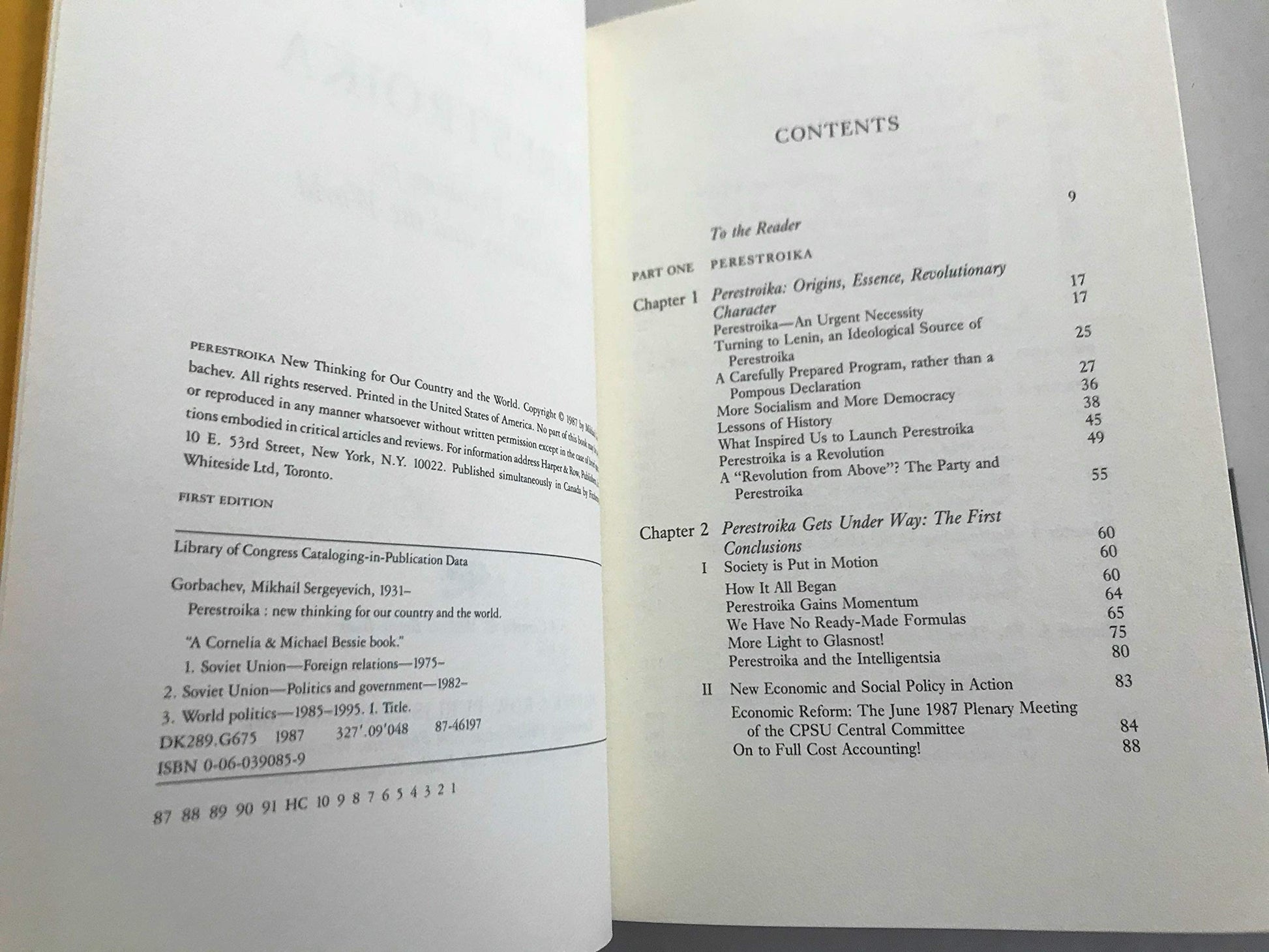 Perestroika: New Thinking for Our Country and the World used book depot