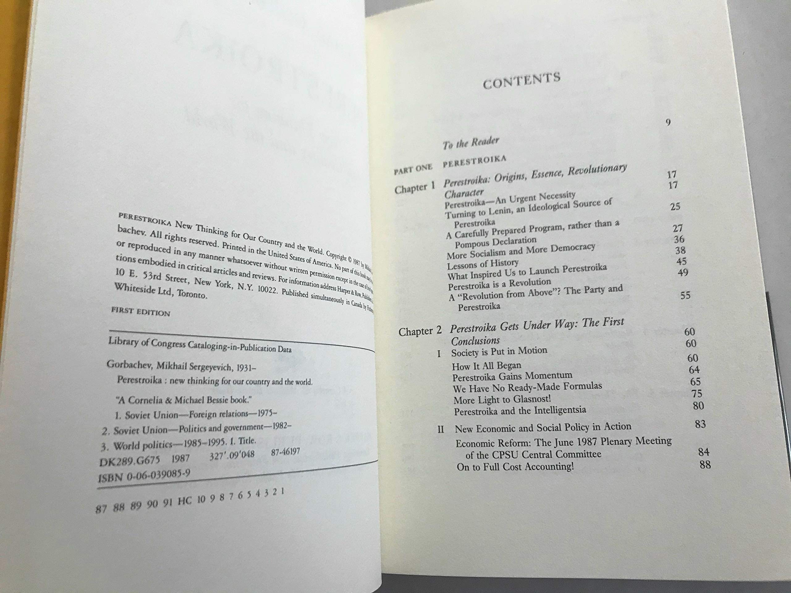 Perestroika: New Thinking for Our Country and the World used book depot