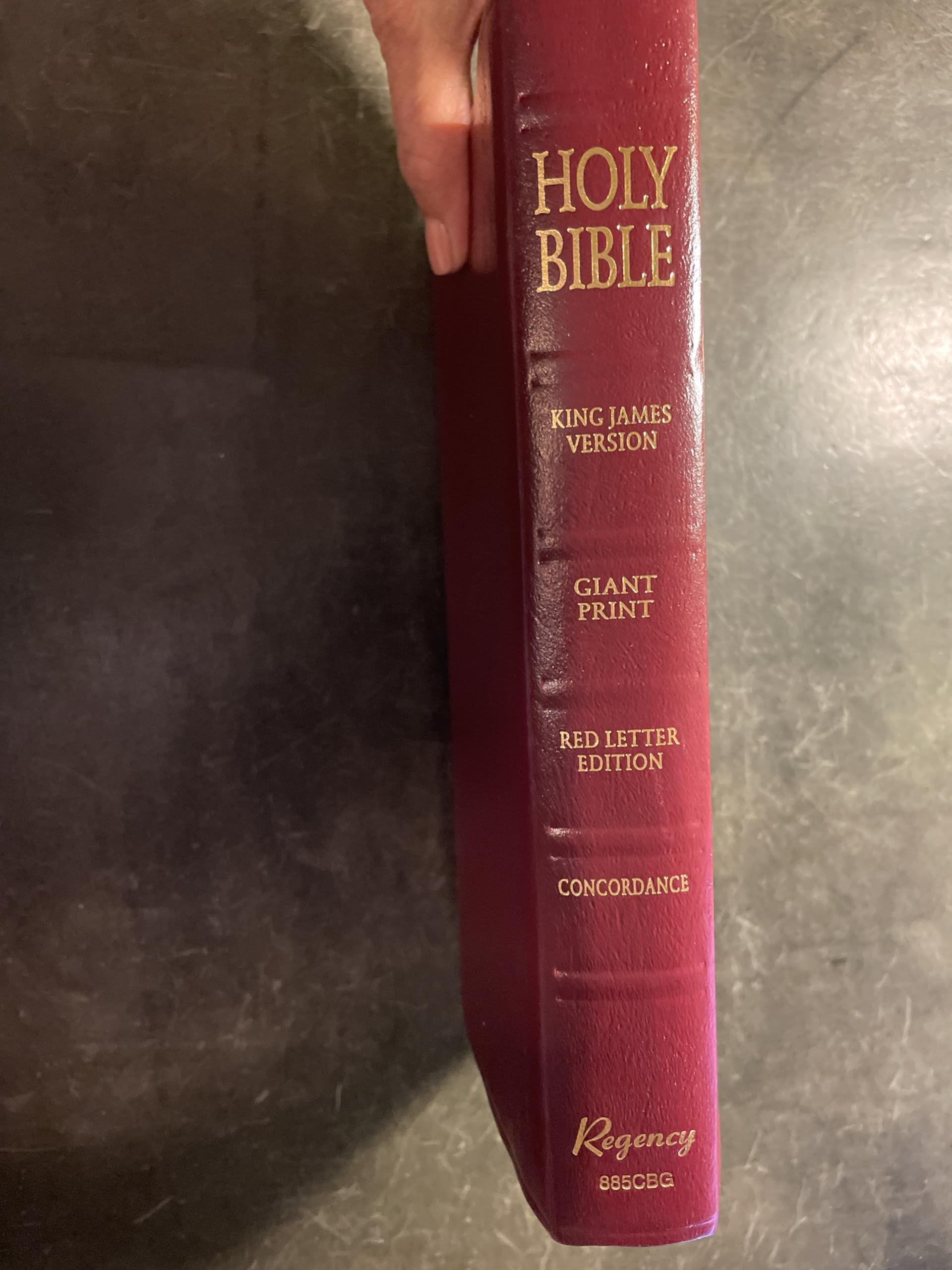 Holy Bible,KJV, Giant Print, Red Letter Edition, Concordance Leather cover burgundy 885CBG 1990 used book depot