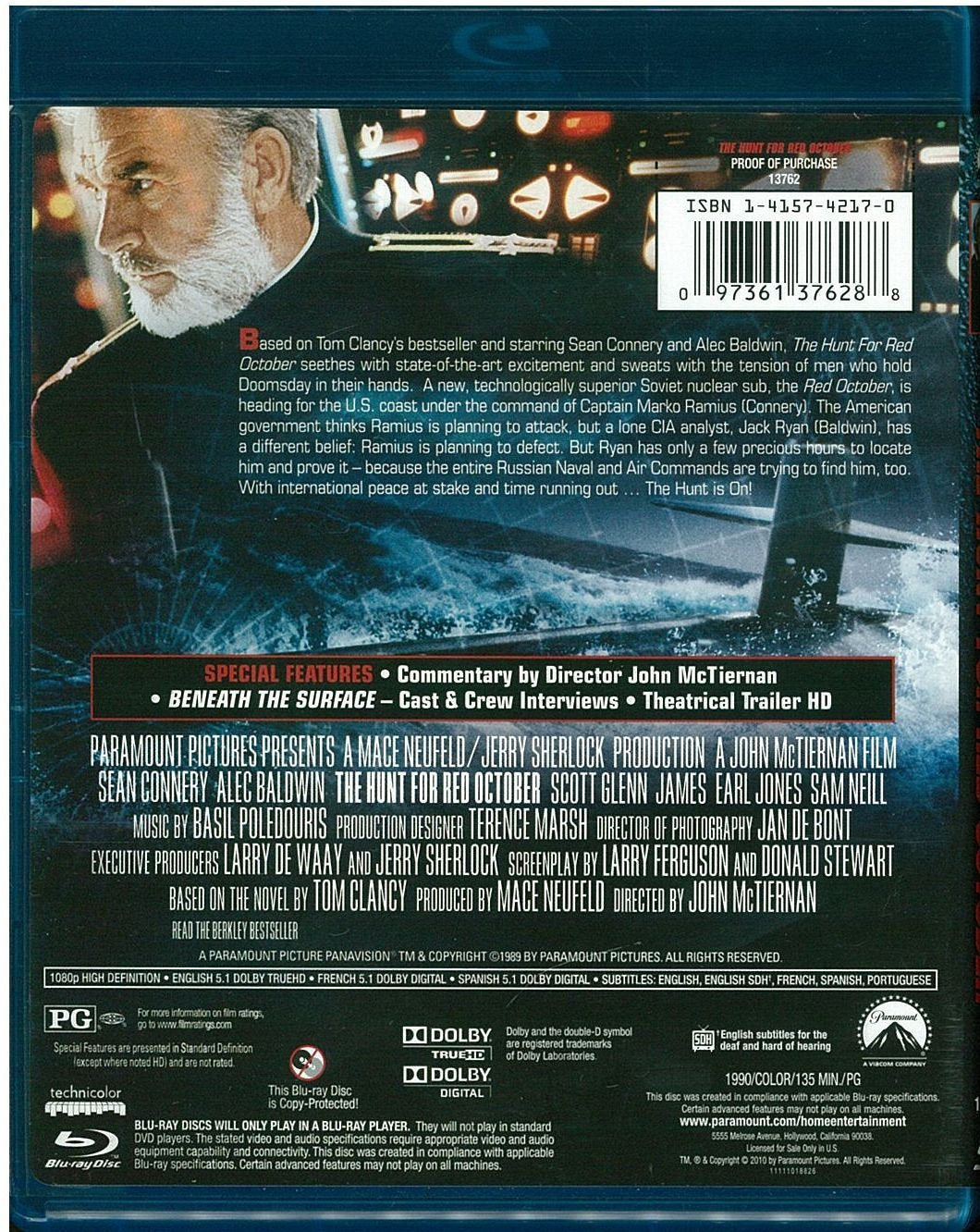 The Hunt for Red October [Blu-ray]