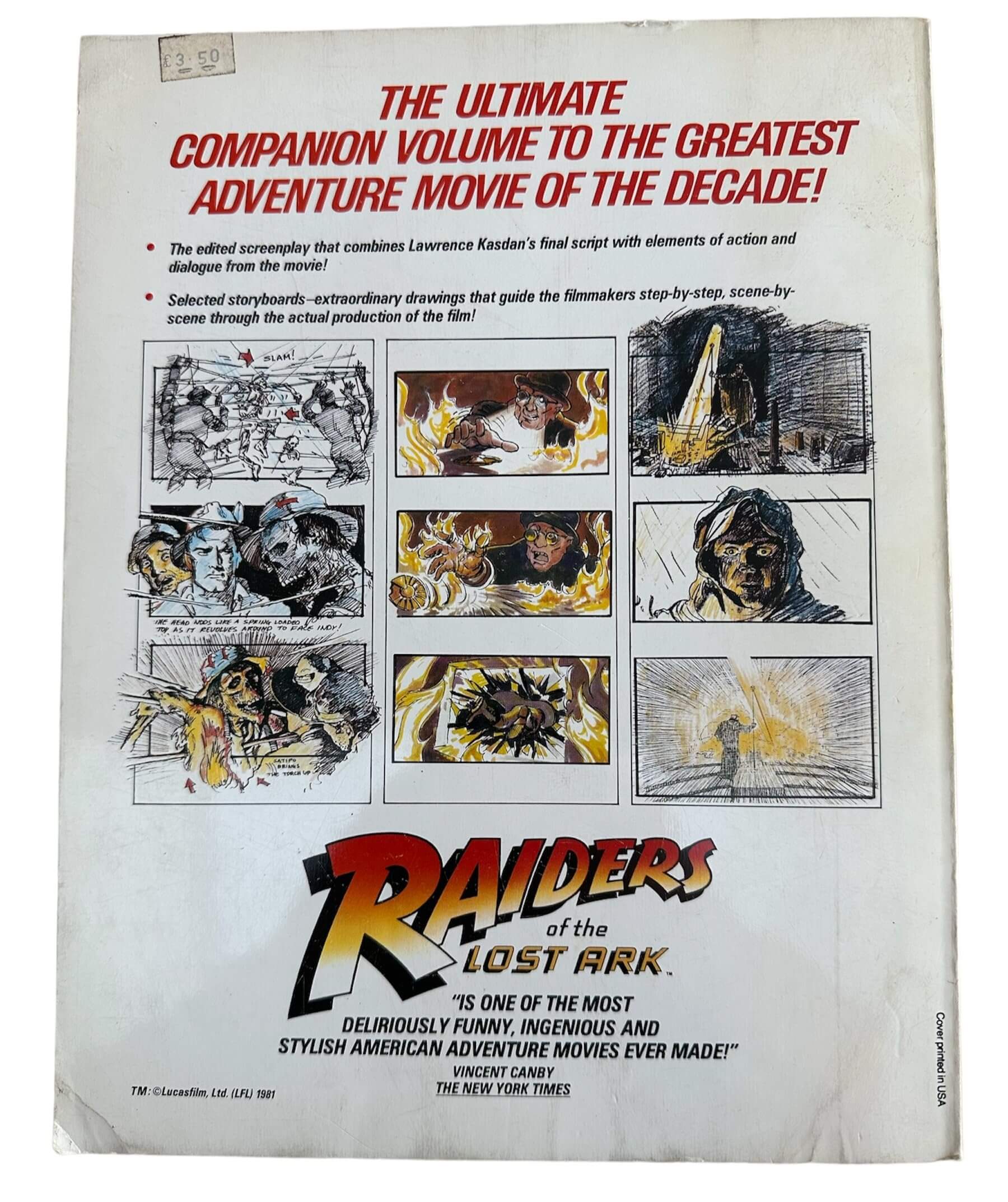 Raiders of the Lost Ark: The Illustrated Screenplay used book depot
