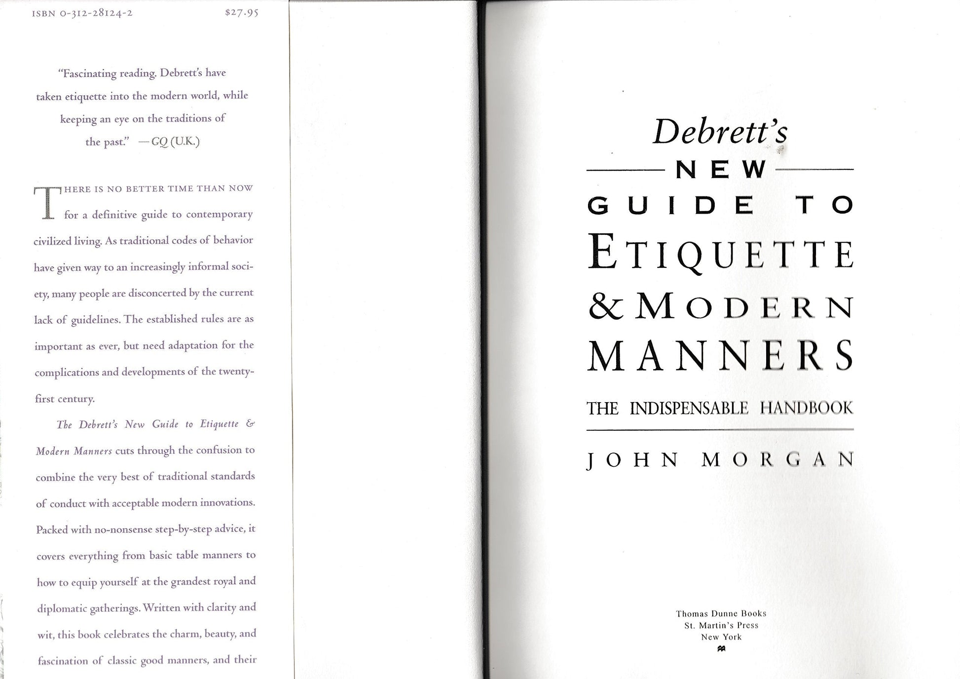 Debrett's New Guide to Etiquette and Modern Manners: The Indispensable Handbook used book depot