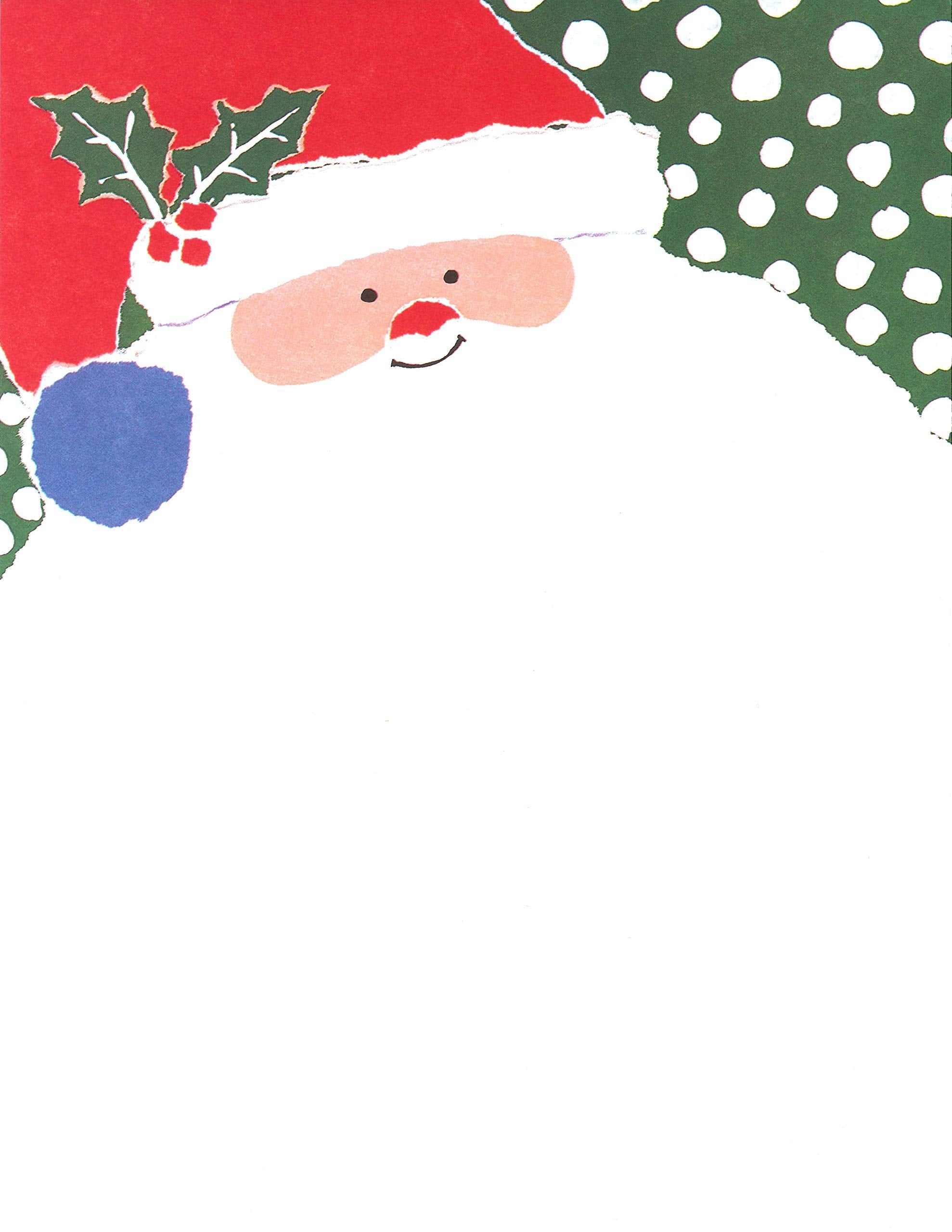 Jolly Santa Christmas Stationery Printer Paper - Inkjet and Laser Printer Christmas Letterhead - Made In The USA used book depot