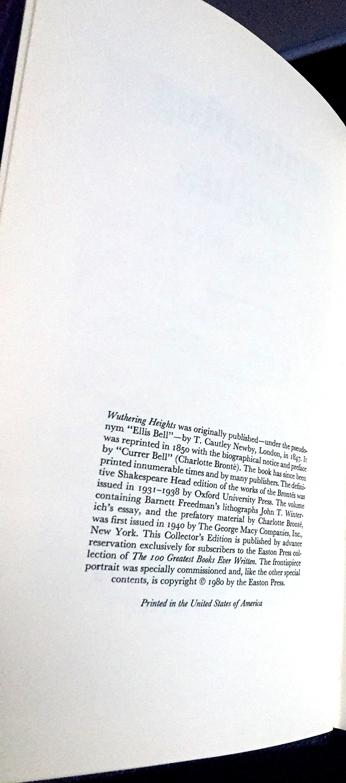 Wuthering Heights, Collector's Edition (100 Greatest Books Ever Written) used book depot