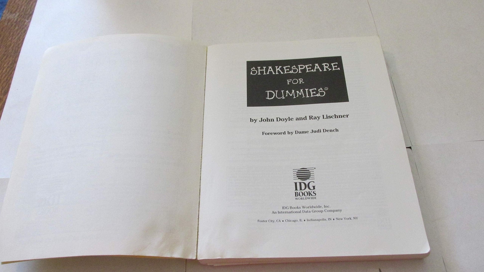 Shakespeare for Dummies used book depot
