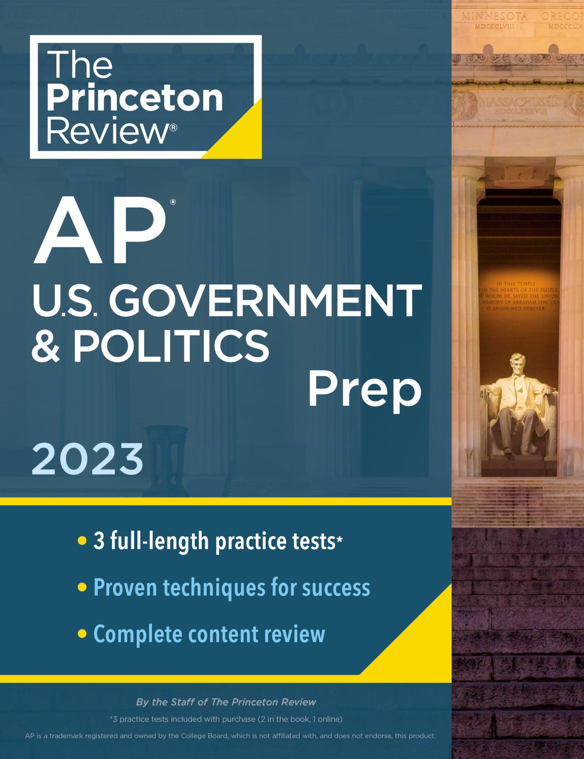 Princeton Review AP U.S. Government & Politics Prep, 2023: 3 Practice Tests + Complete Content Review + Strategies & Techniques (College Test Preparation) used book depot