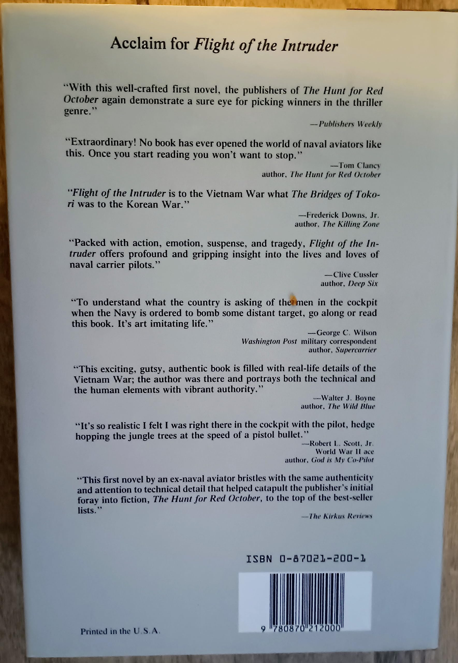 Flight of the Intruder used book depot