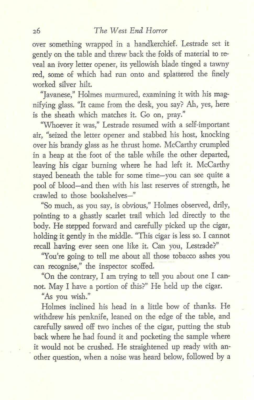 The West End Horror: A Posthumous Memoir of John H. Watson, M.D. used book depot