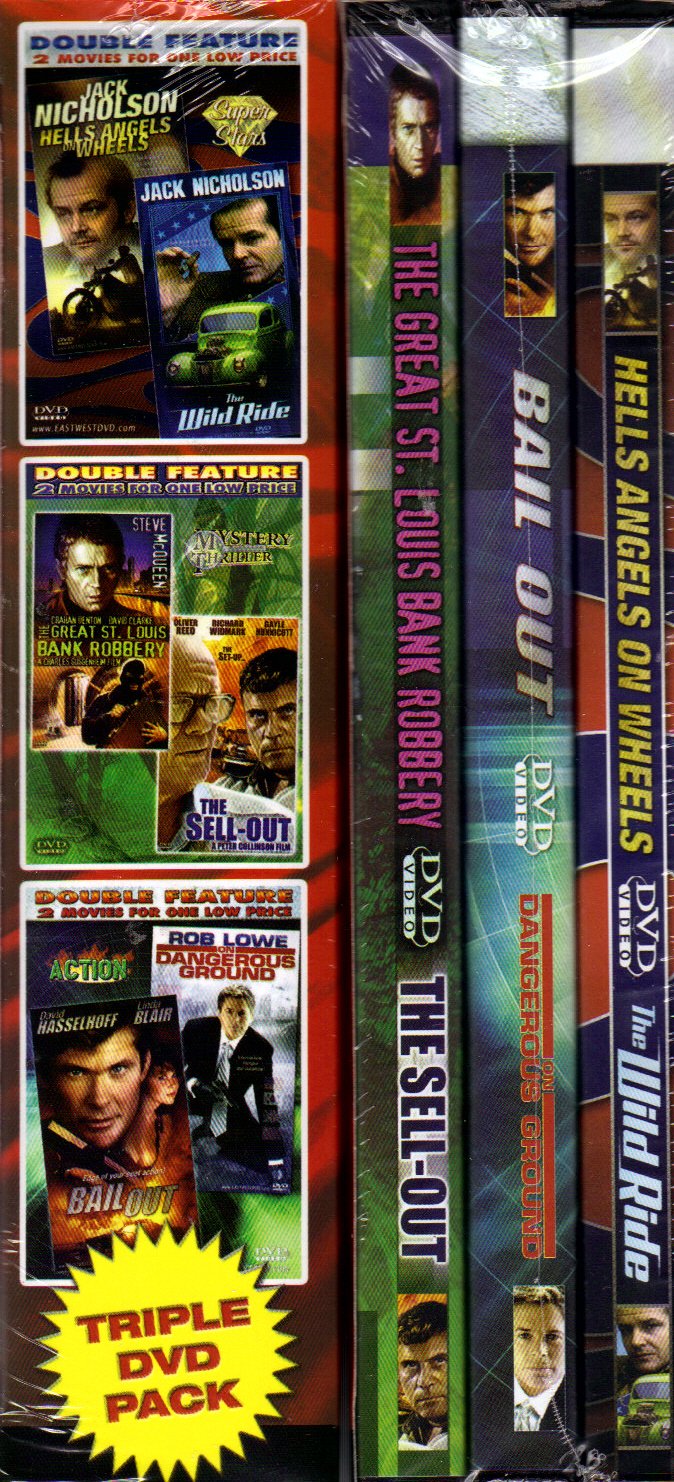 "Superstar Action"Hells Angels on Wheels+The Wild Ride+On Dangerous Ground+Bail Out+The Sell-Out+The Great St. Louis Bank Robbery[Triple DVD Pack & Double Feature]