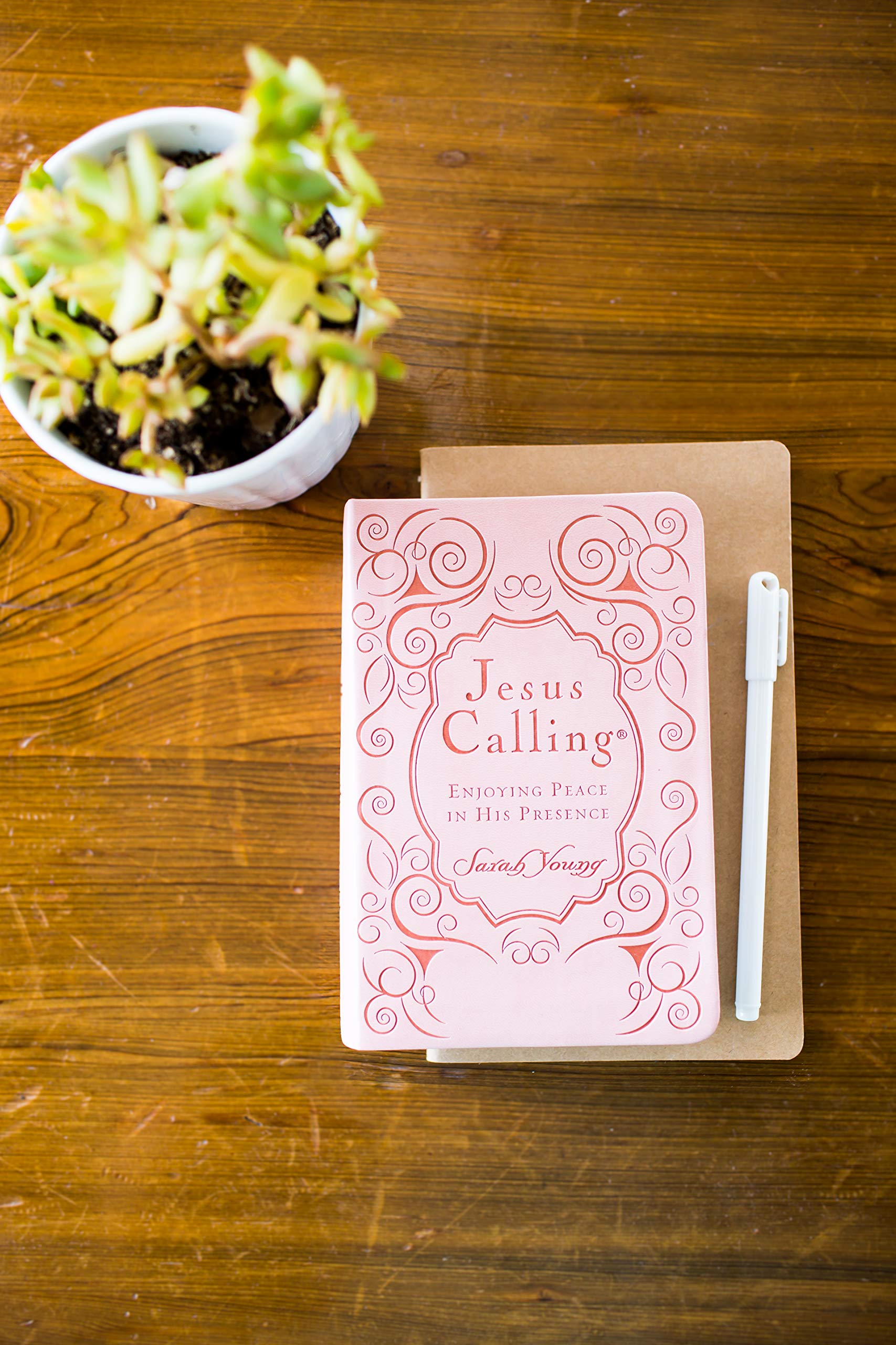 Jesus Calling, Pink Leathersoft, with Scripture References; Enjoying Peace in His Presence (a 365-Day Devotional) used book depot