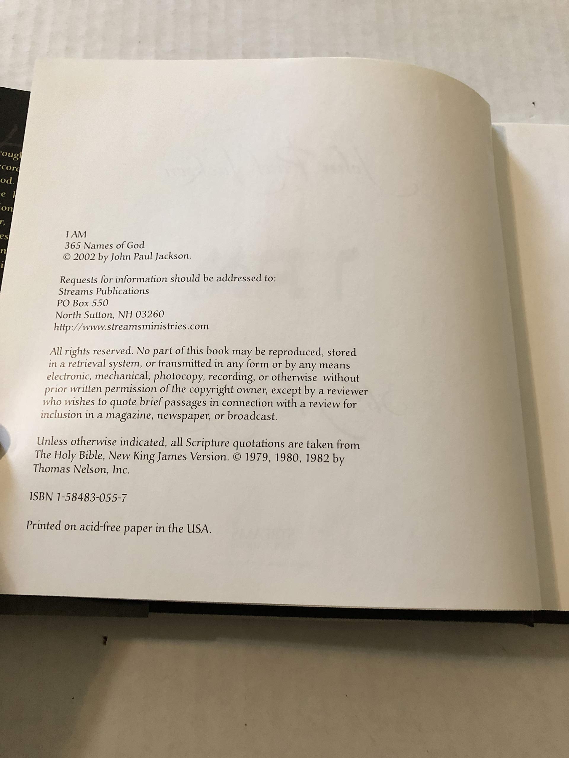 I Am: 365 Names of God used book depot