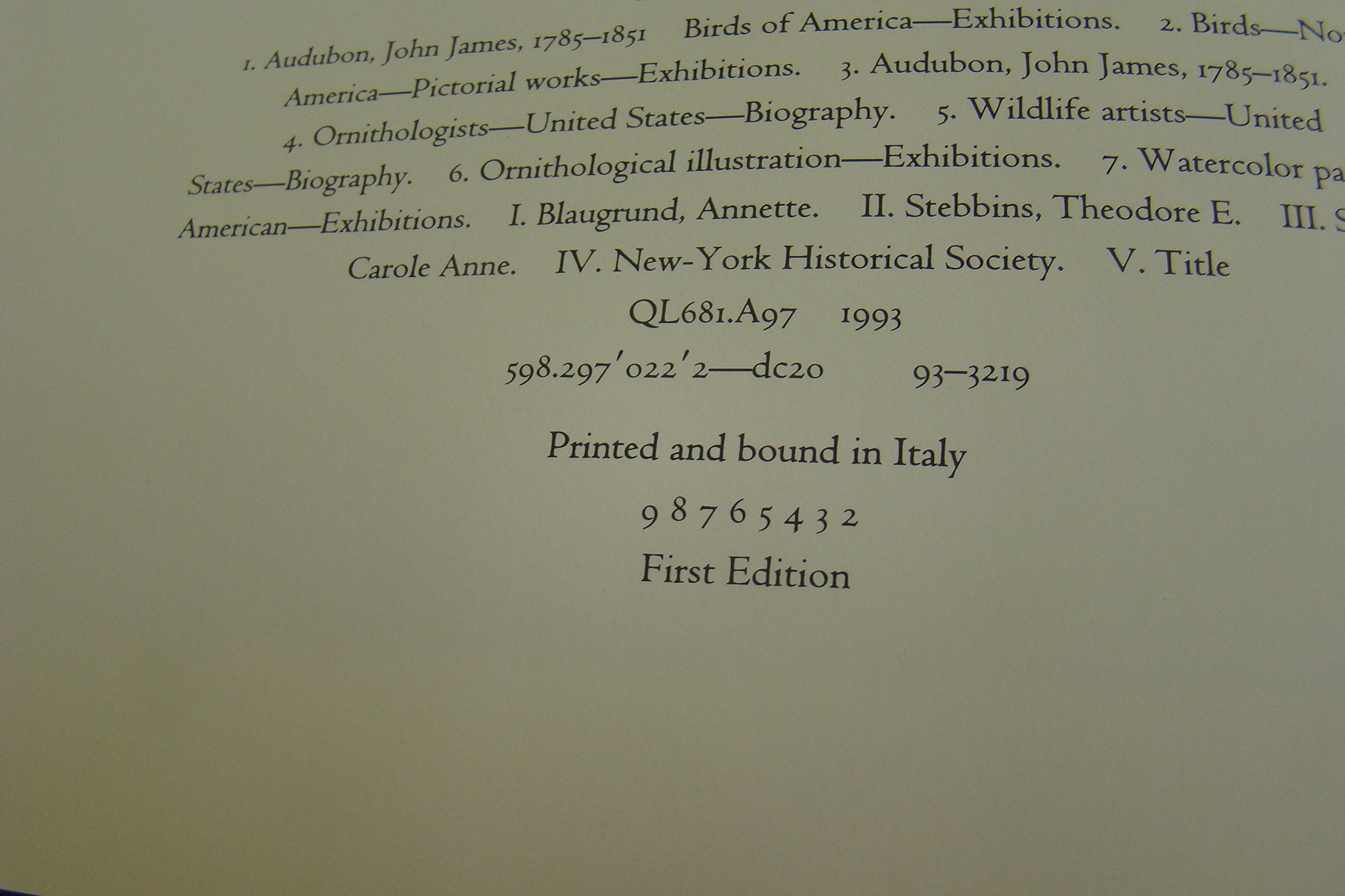 John James Audubon: The Watercolors for the Birds of America used book depot