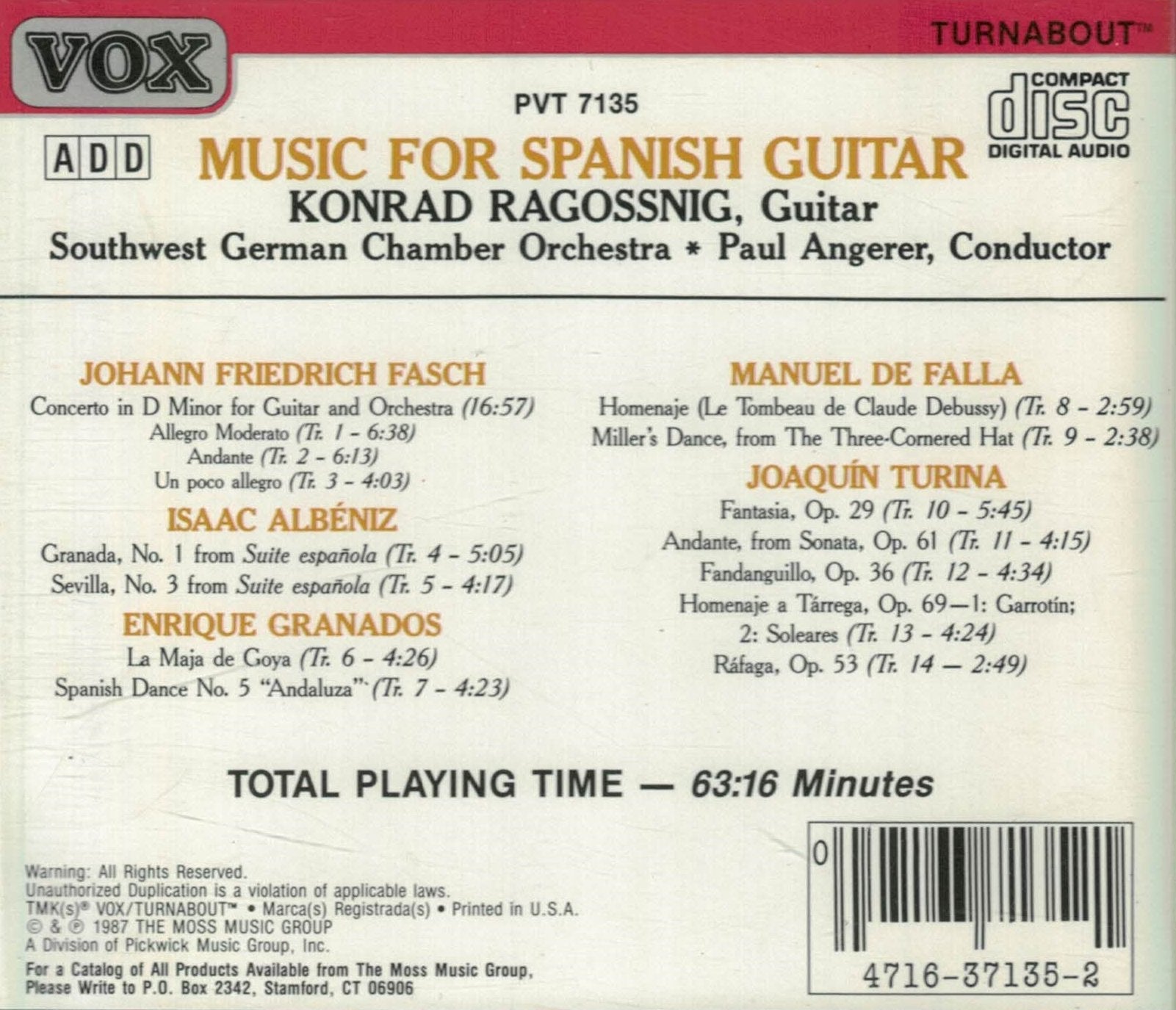Music for Spanish Guitar used book depot