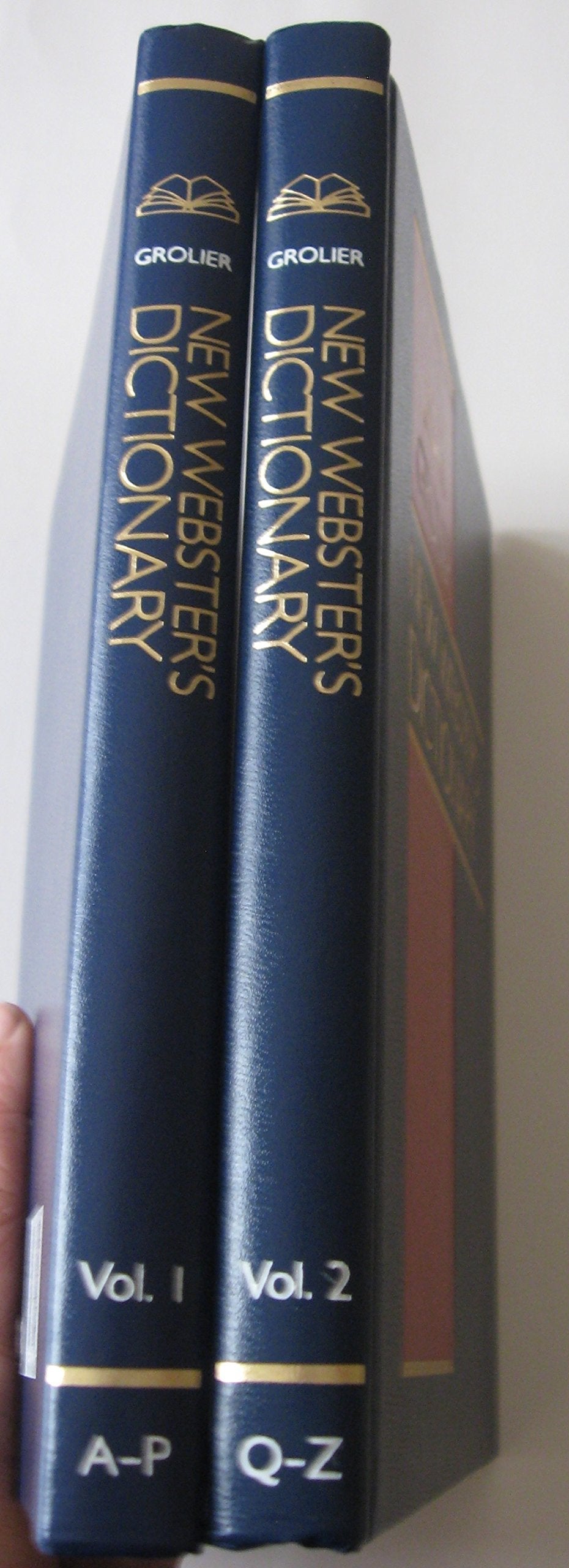 Grolier New Webster's Dictionary -- 1992 -- 2 Volume Set used book depot