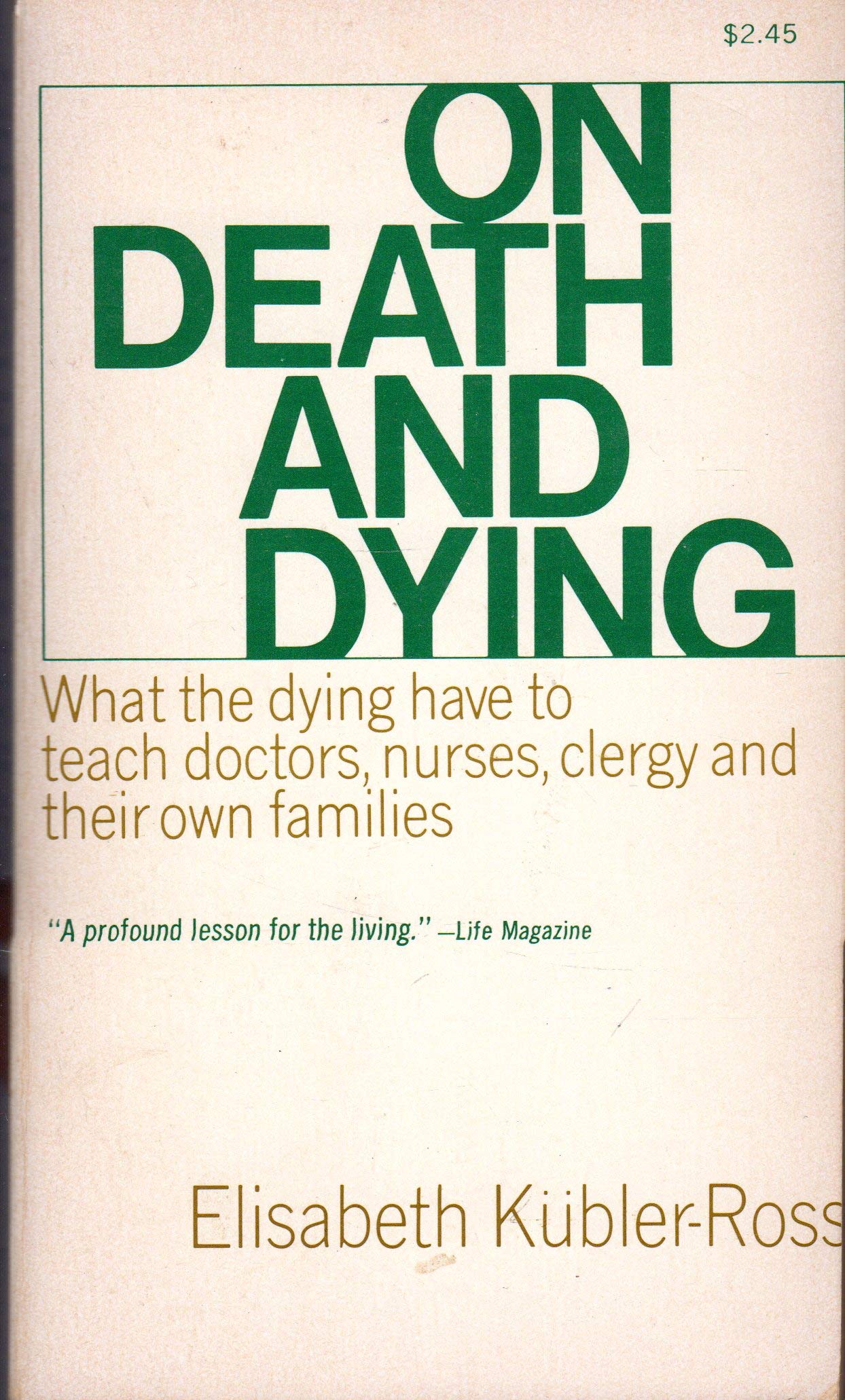 On Death and Dying used book depot