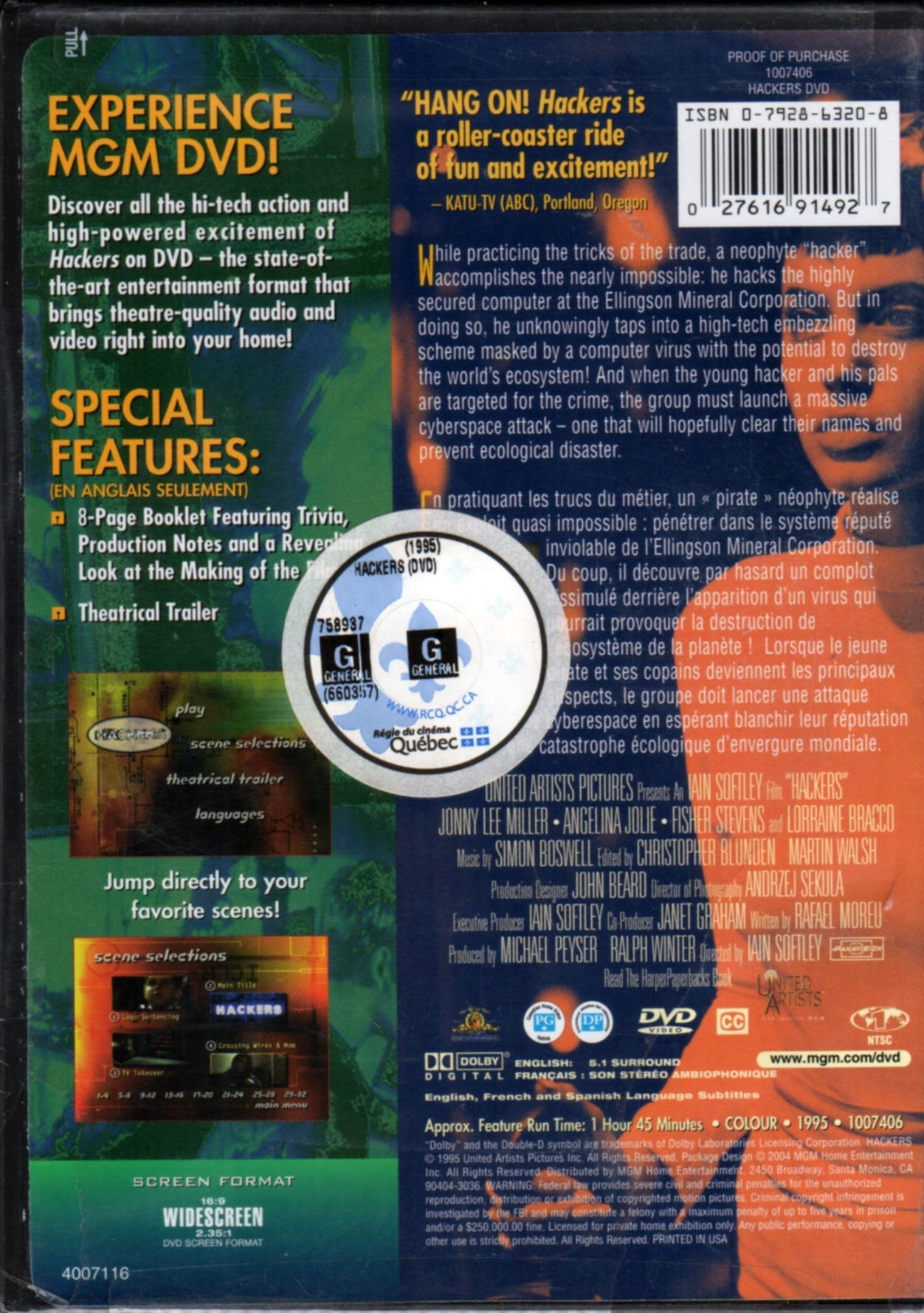 Hackers [DVD] used book depot