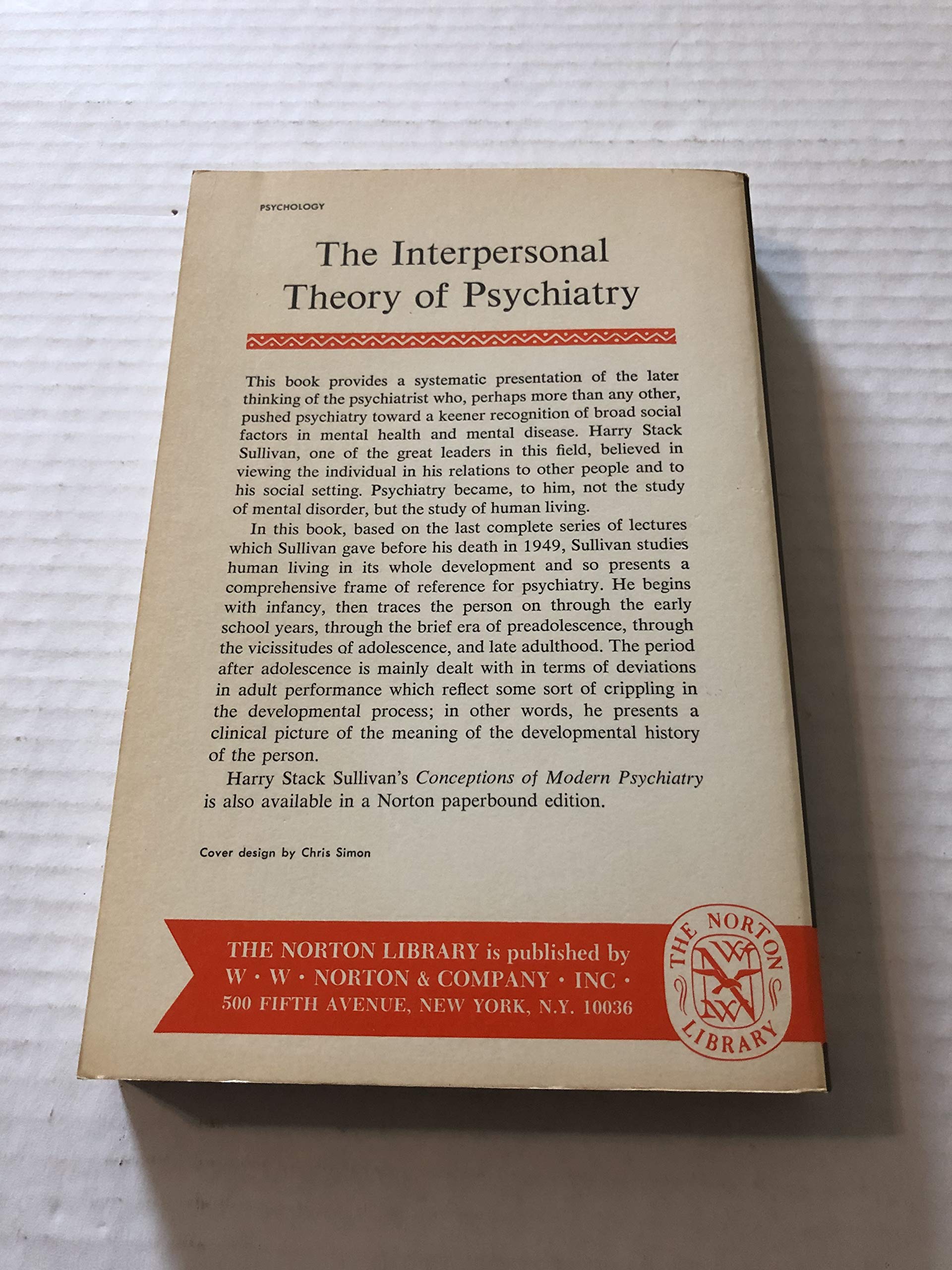 The interpersonal theory of psychiatry used book depot