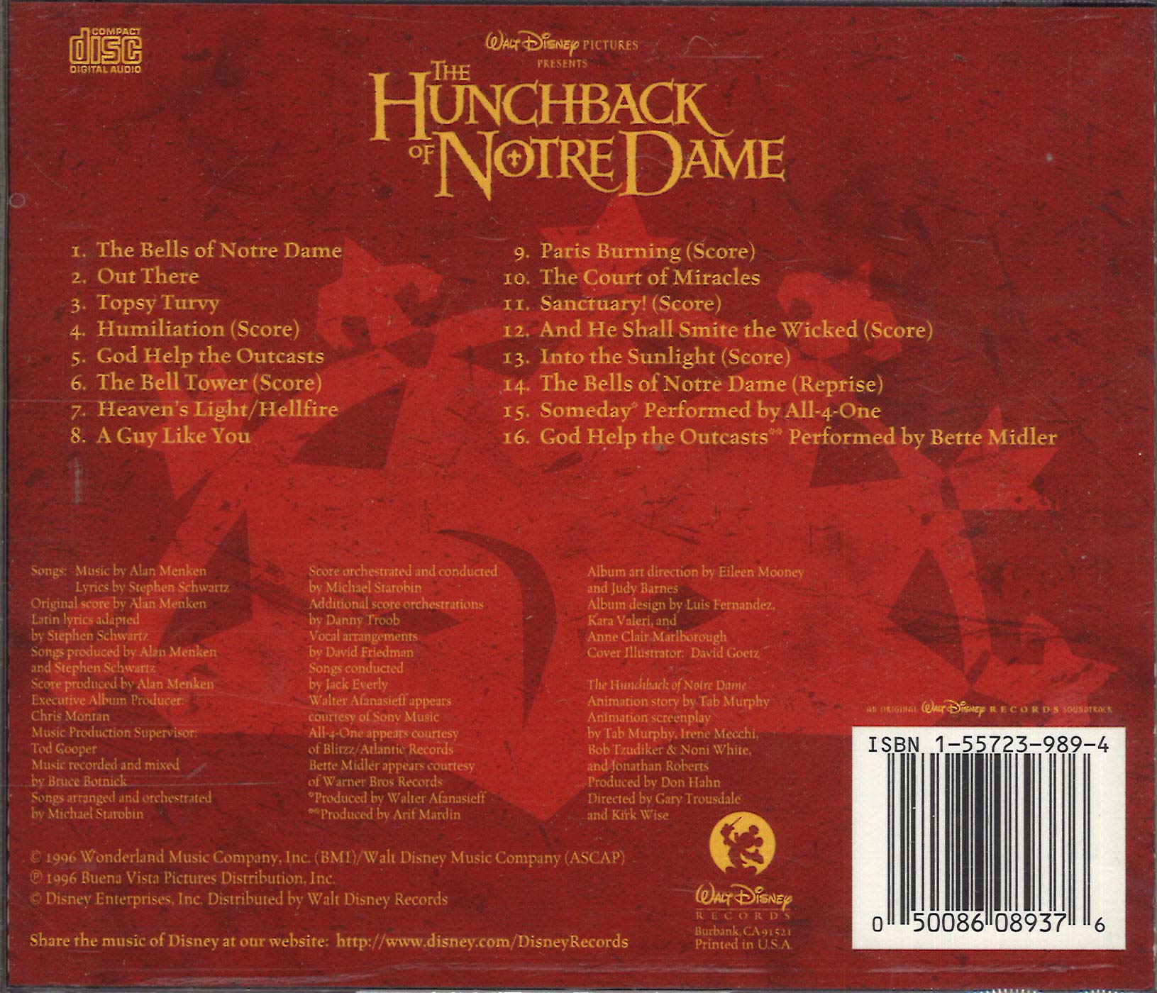 The Hunchback Of Notre Dame: An Original Walt Disney Records Soundtrack used book depot