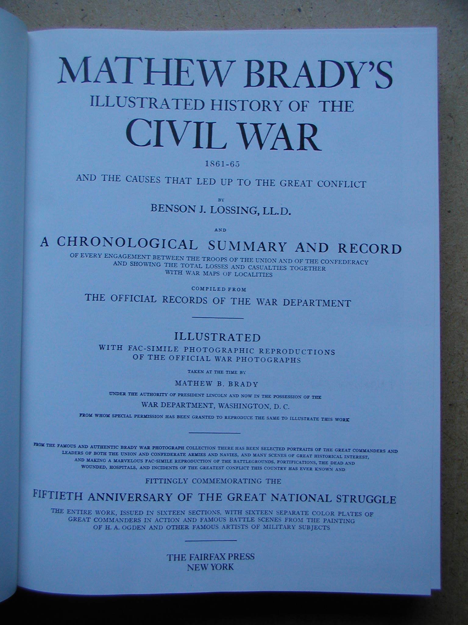 Mathew Brady's Illustrated History of the Civil War used book depot
