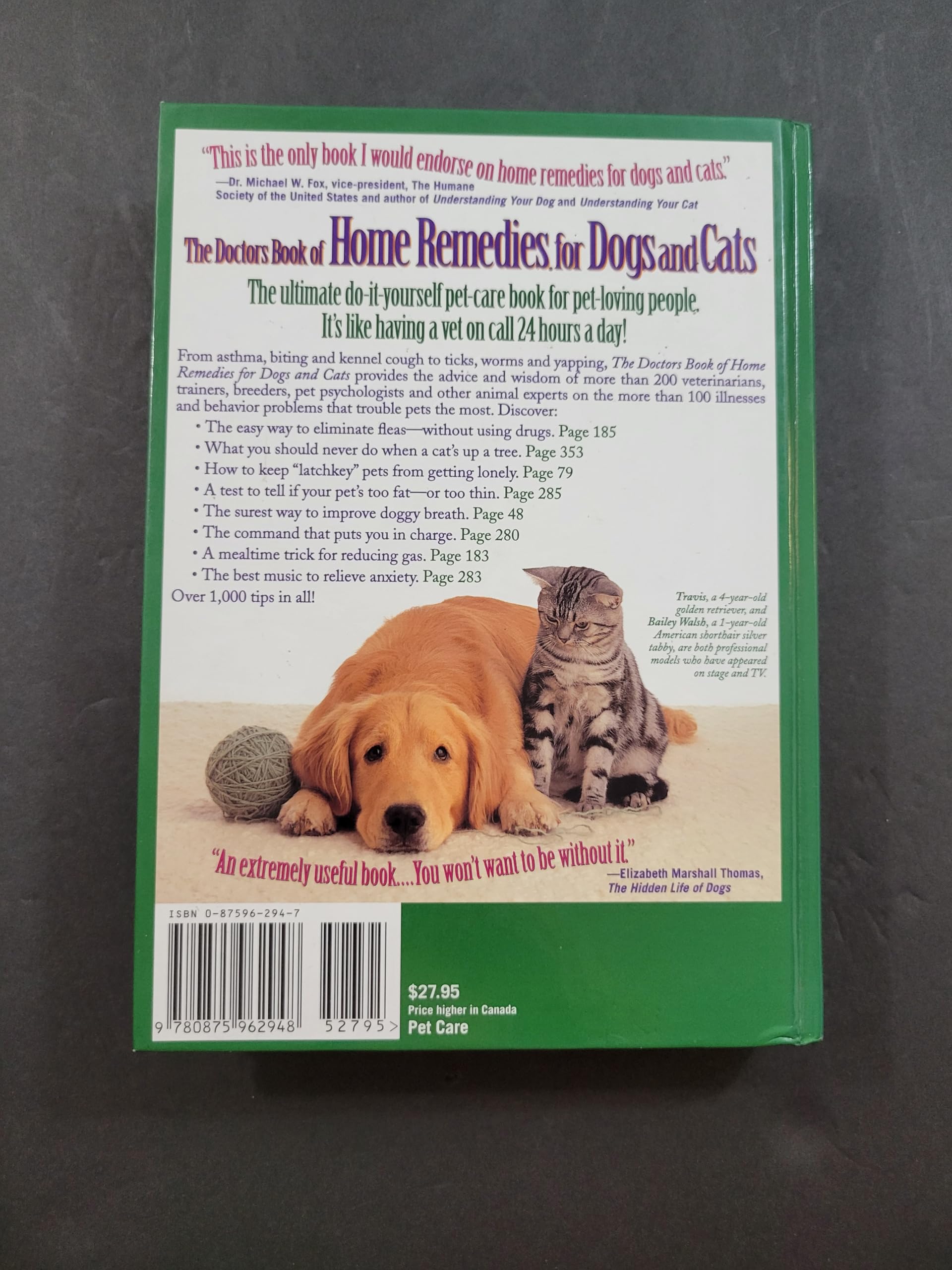 The Doctors Book of Home Remedies for Dogs and Cats: Over 1,000 Solutions to Your Pet's Problems from Top Vets, Trainers, Breeders and Other Animal Experts used book depot