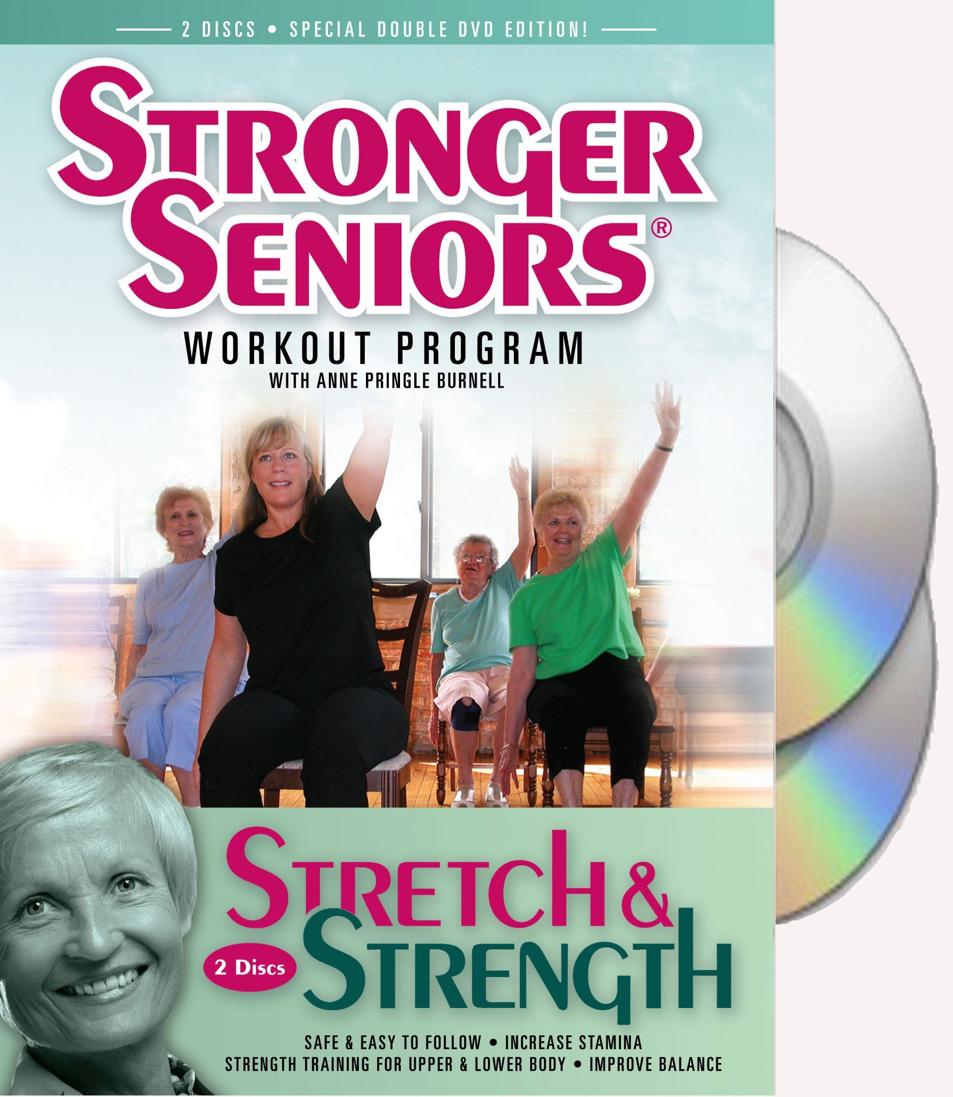 Stronger Seniors® Stretch and Strength DVDs- 2 disc Chair Exercise Program- Stretching, Aerobics, Strength Training, and Balance. Improve flexibility, muscle and bone strength, circulation, h used book depot