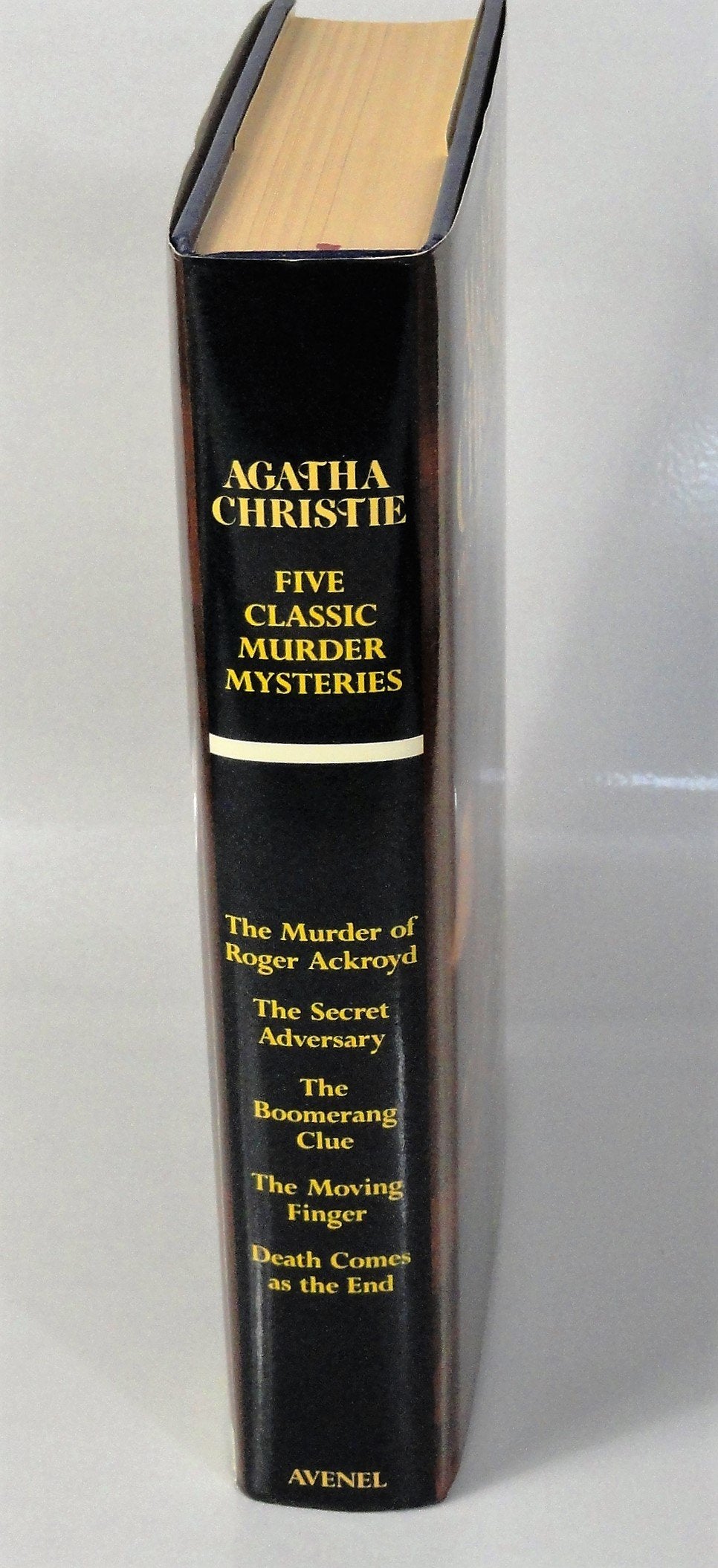 Five Classic Murder Mysteries: (The Murder of Roger Ackroyd / The Secret Adversary / The Boomerange Clue / The Moving Finger / Death Comes as the End) used book depot