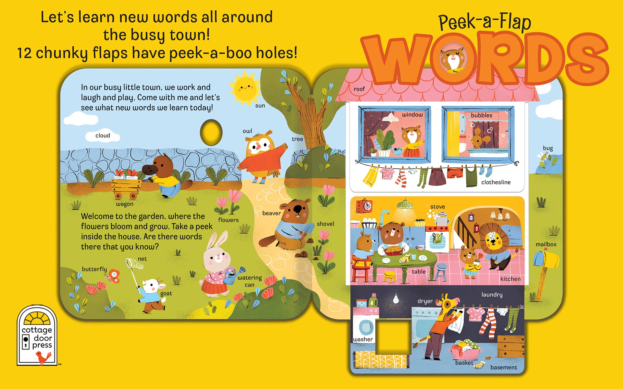 Peek-a-Flap Words Lift-a-Flap Board Book for Curious Minds and Little Learners; Ages 1-5 used book depot