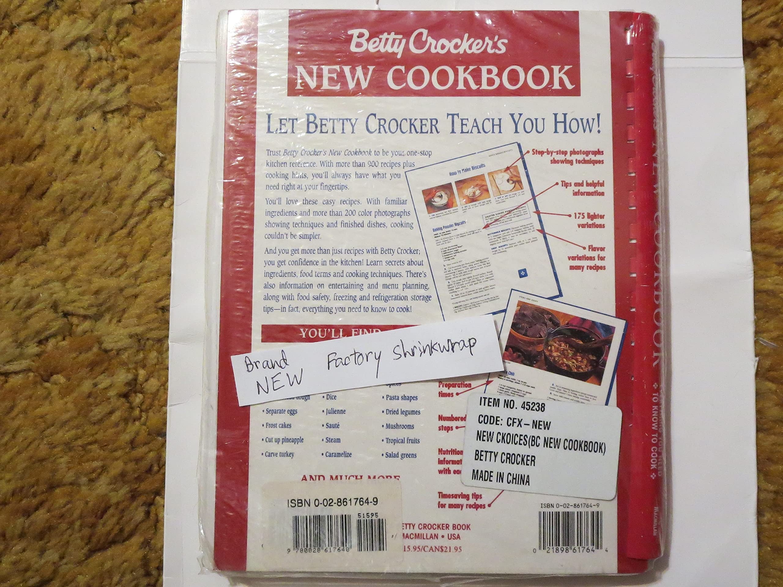 Betty Crocker's New Cookbook: Everything You Need to Know to Cook used book depot