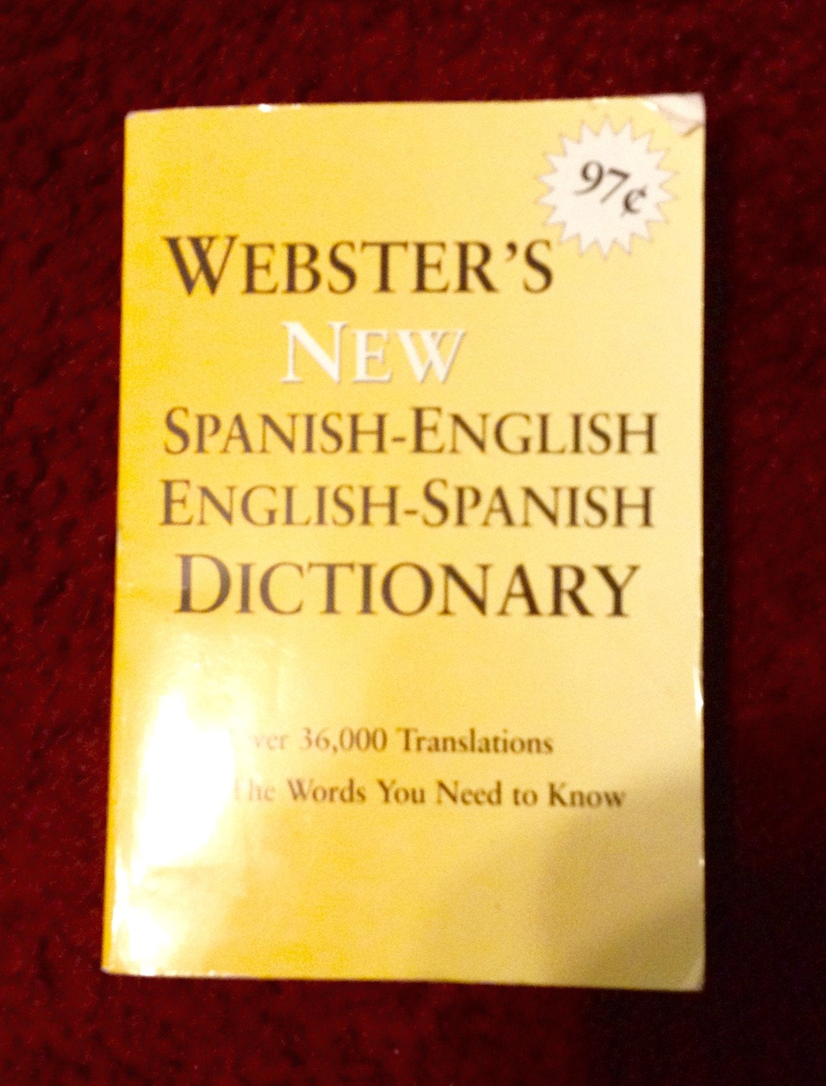 Webster's New Spanish-English Dictionary used book depot