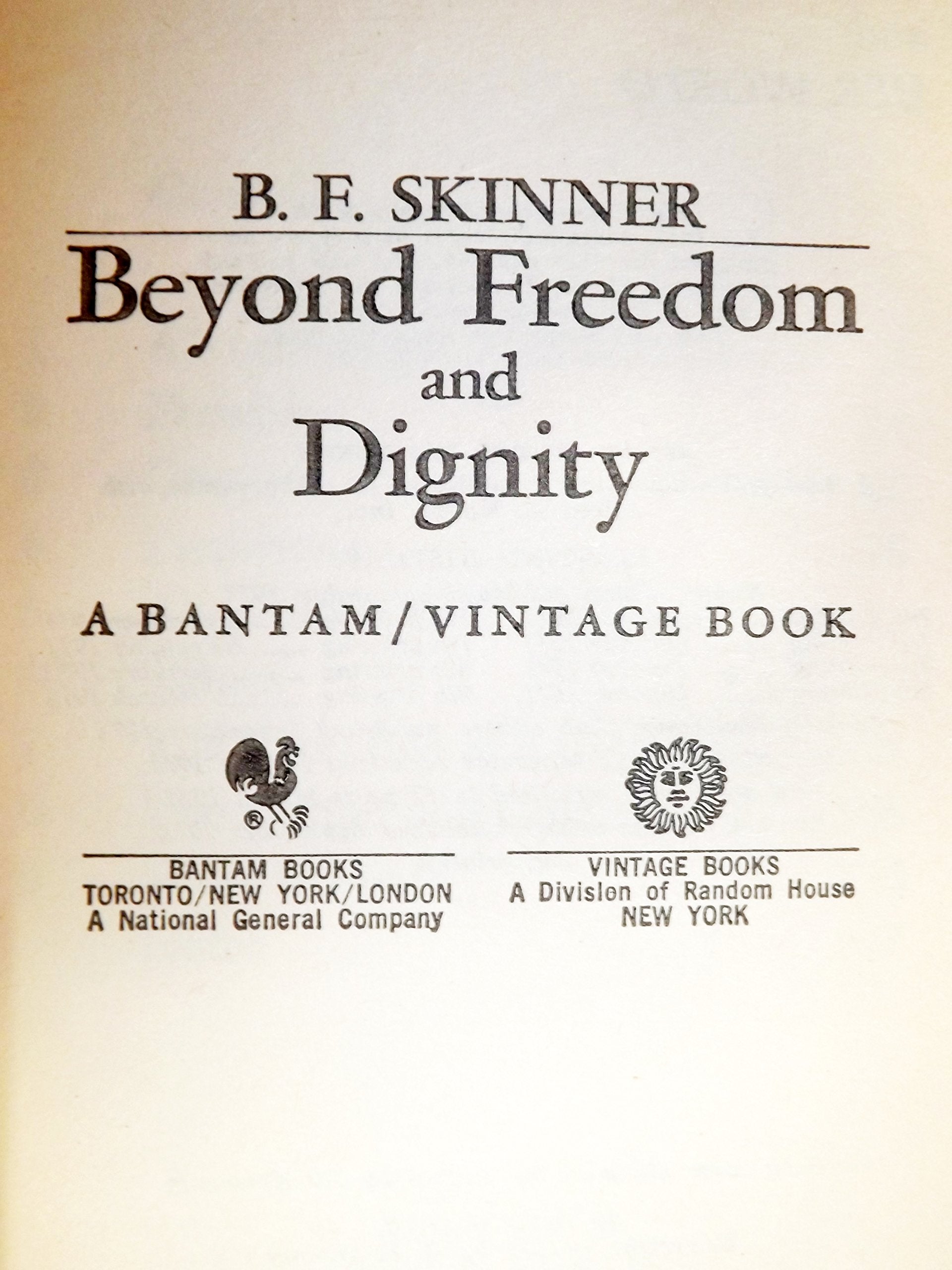Beyond Freedom and Dignity used book depot