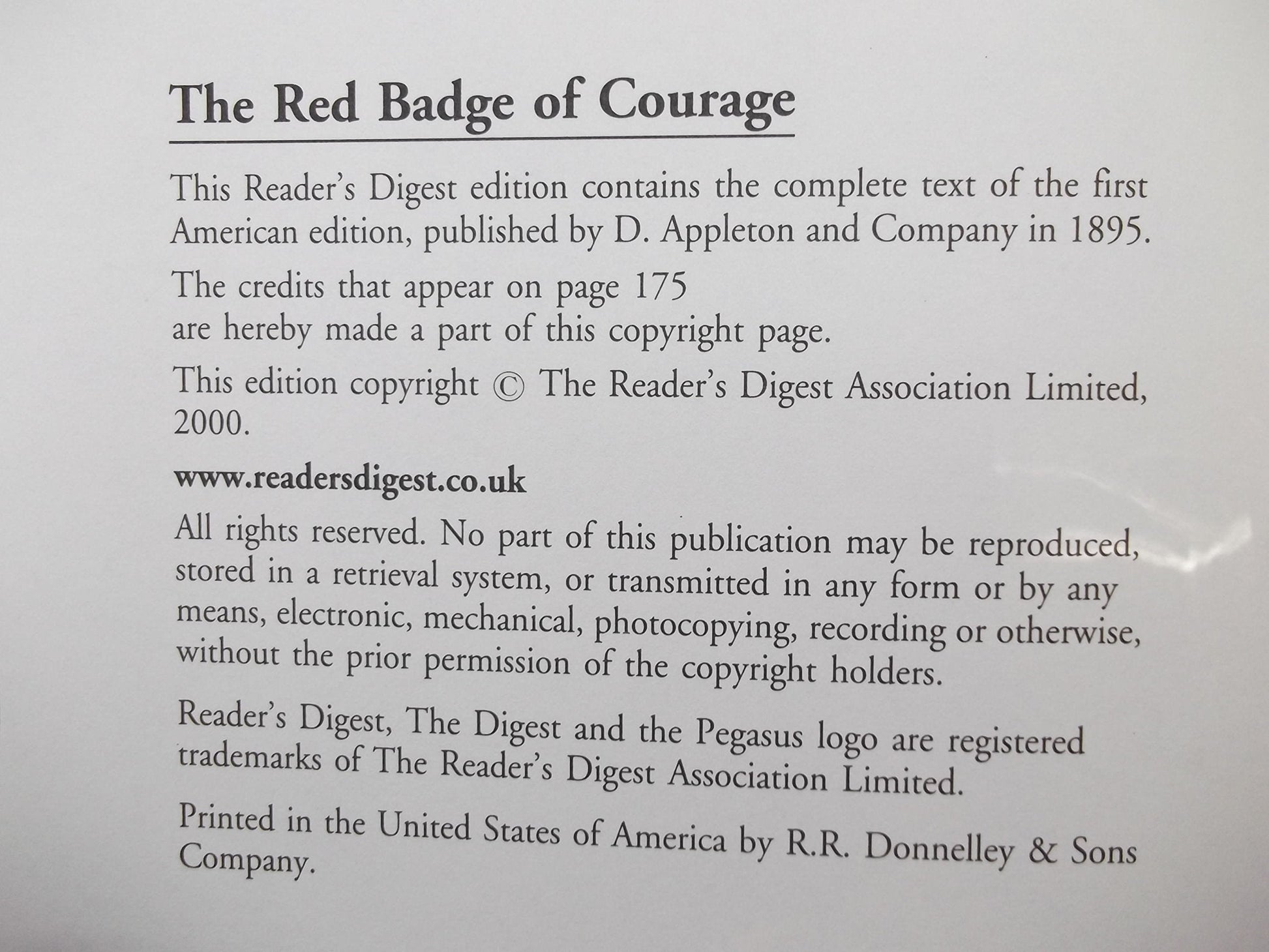 The Red Badge of Courage (The World's Best Reading) used book depot
