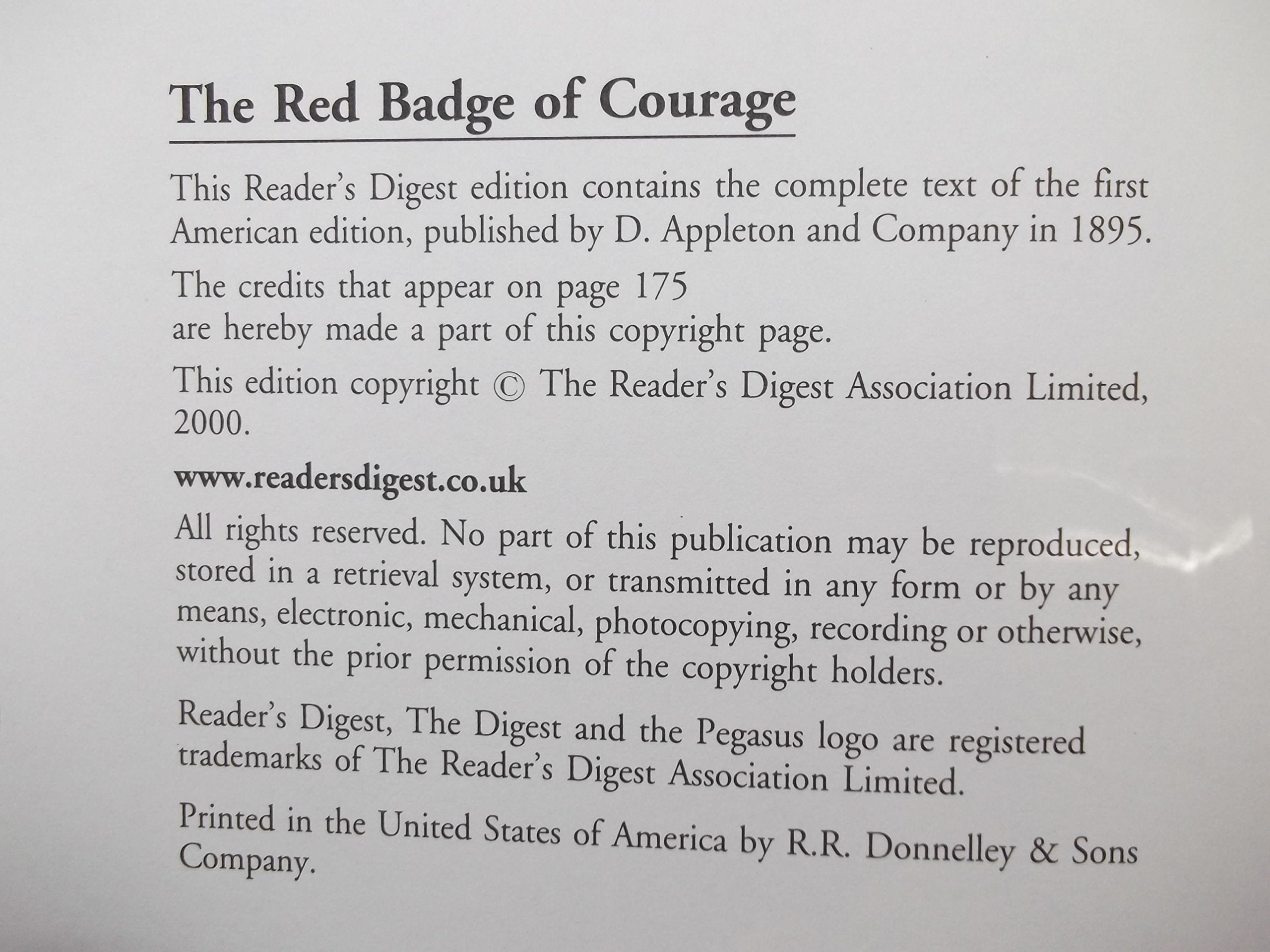 The Red Badge of Courage (The World's Best Reading) used book depot