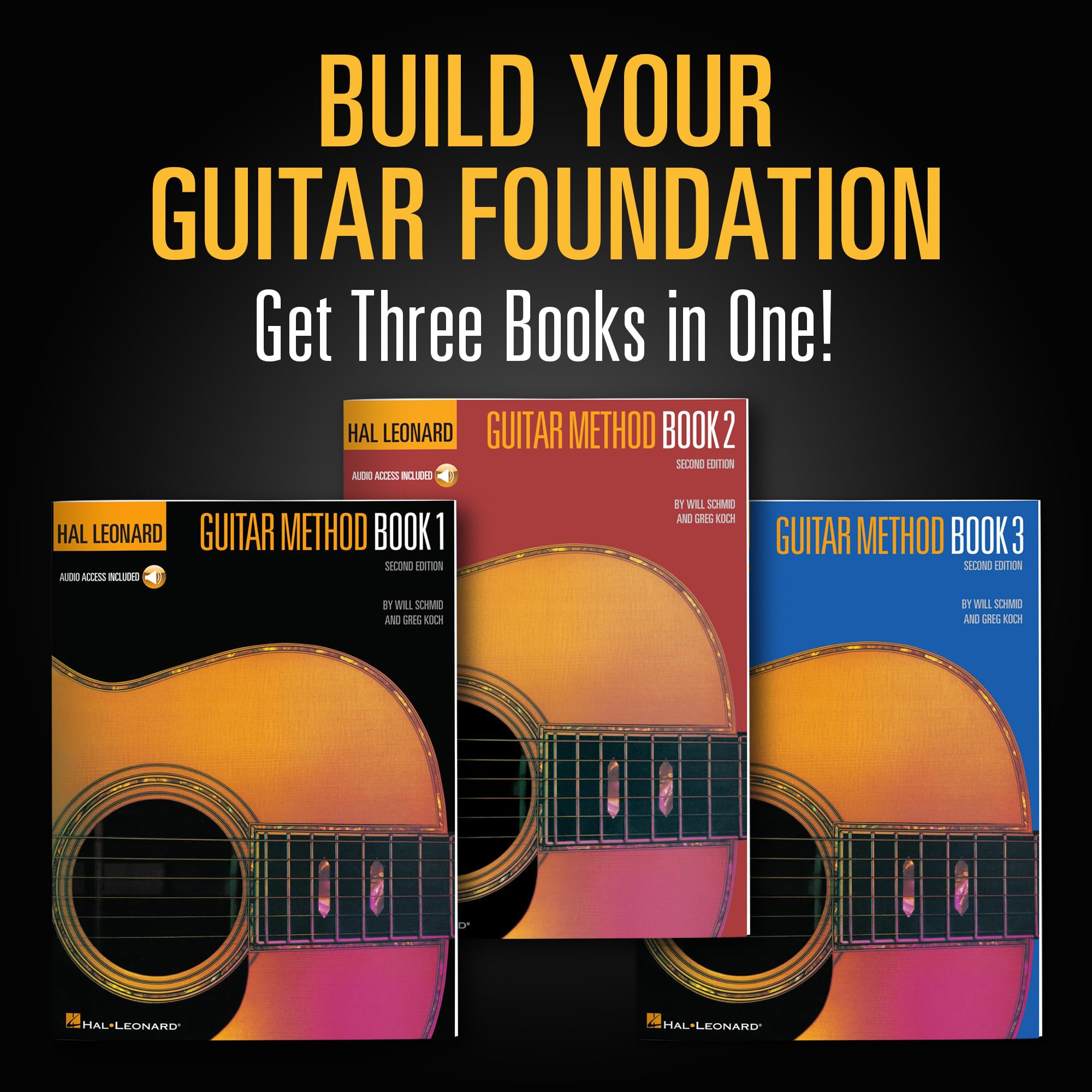 Guitar Method: Complete Edition Book's 1,2 and 3 - 2nd Edition| Learn Acoustic and Electric Guitar, Includes Chords Scales and Technique |Hal Leonard Guitar Method Songbook with Online Audio