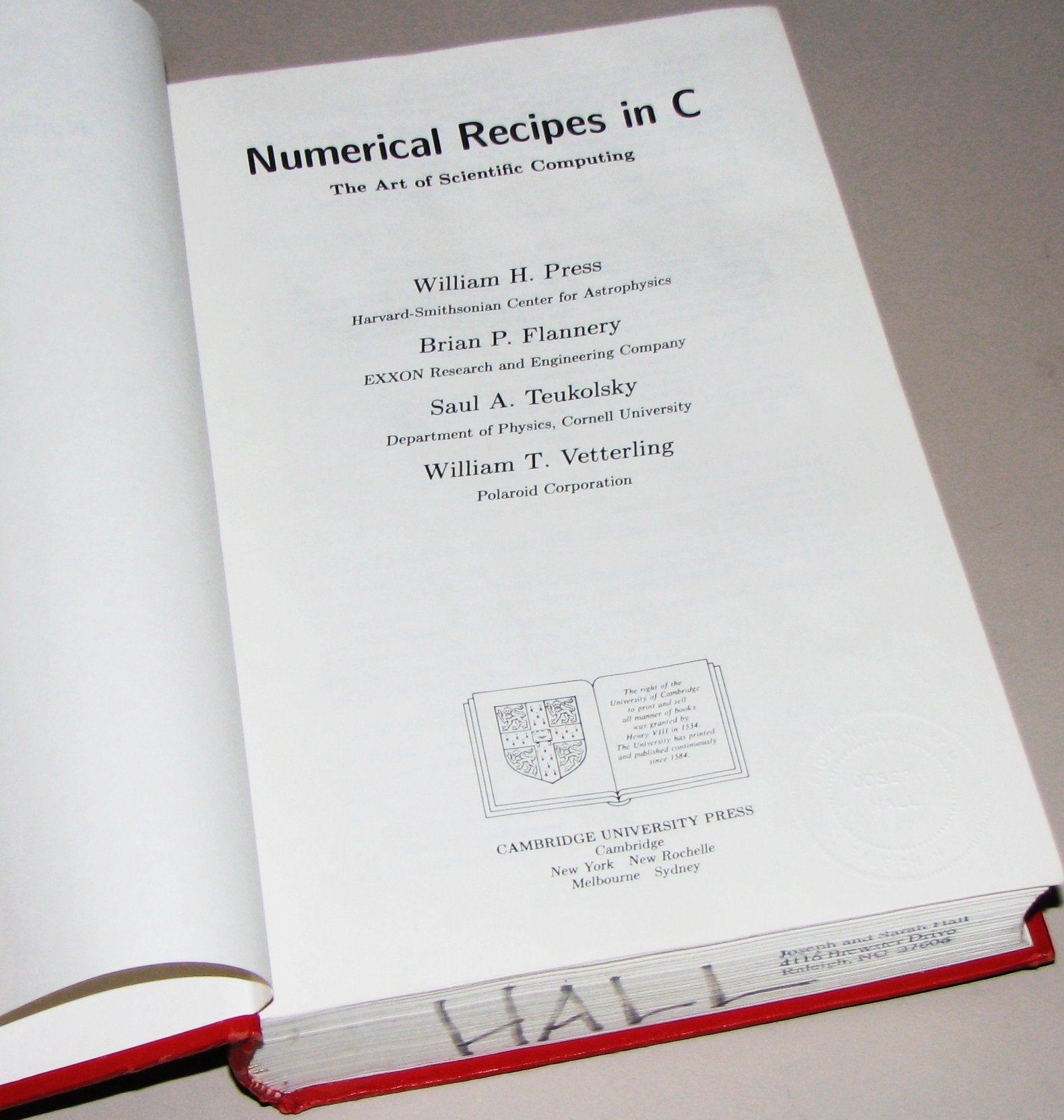 Numerical Recipes in C used book depot