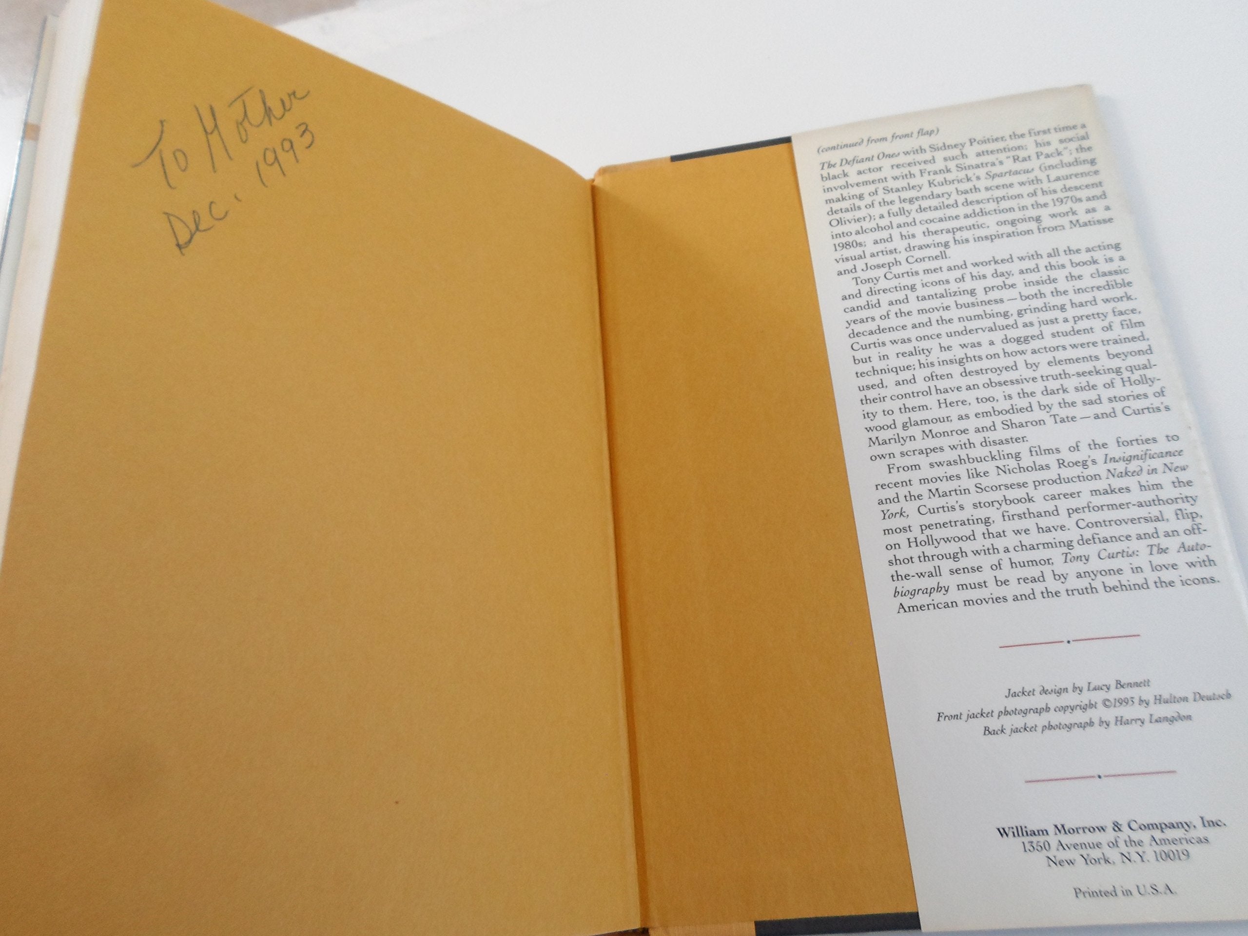 Tony Curtis: The Autobiography used book depot