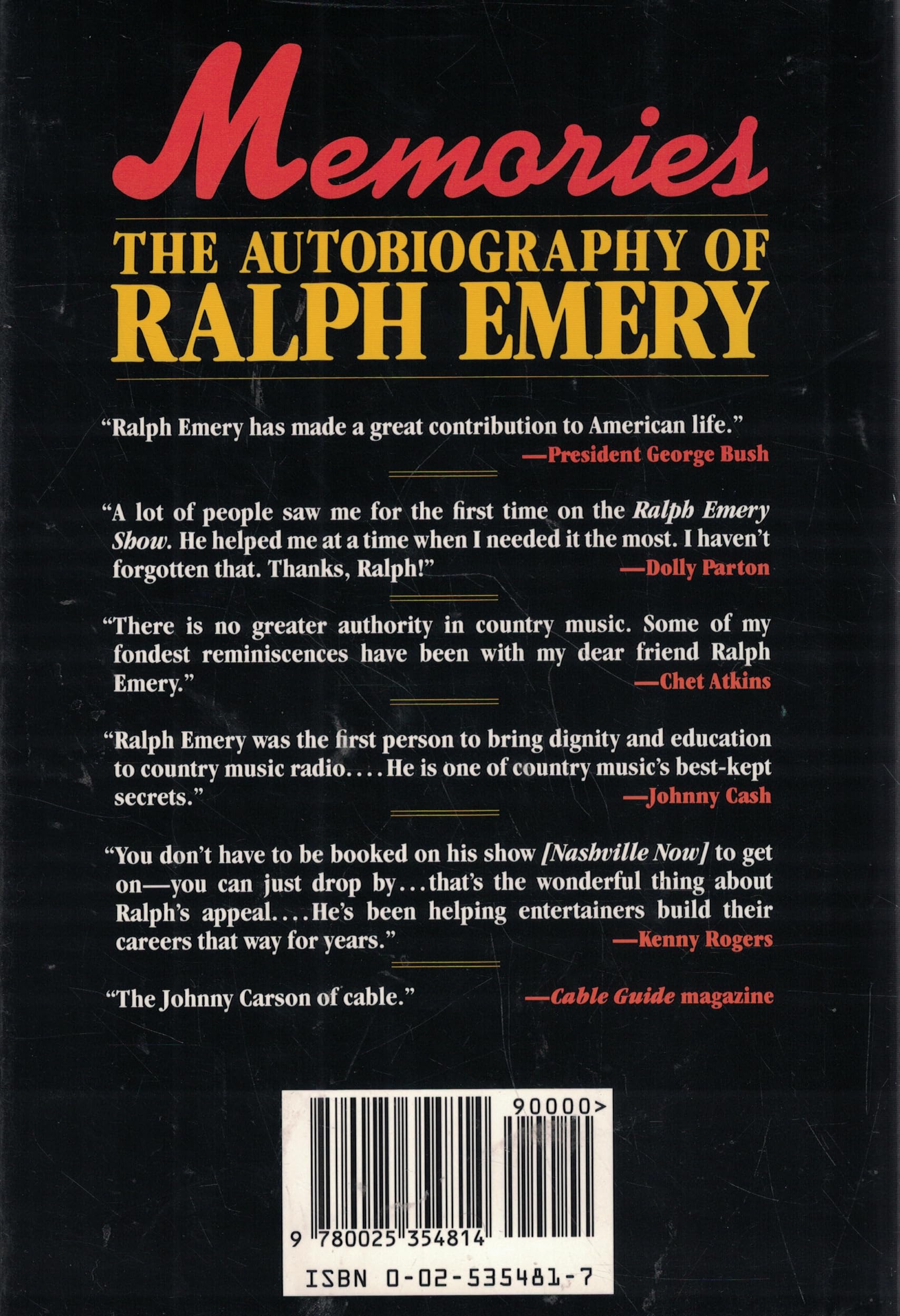 Memories the Autobiography of Ralph Emery used book depot