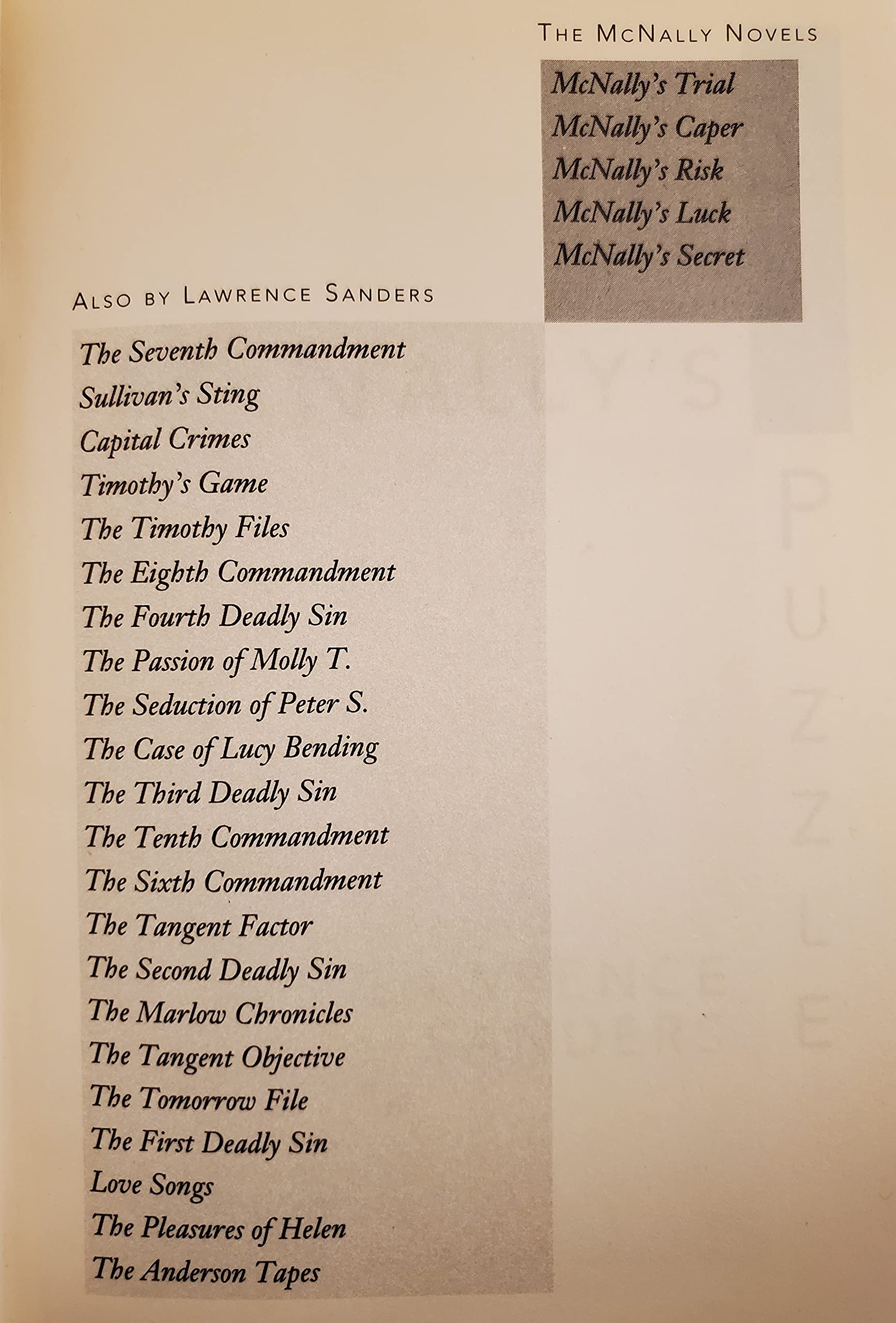 McNally's Puzzle used book depot