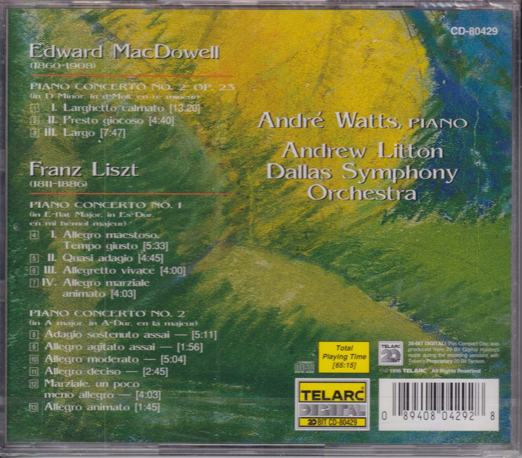 Macdowell: Piano Concerto No. 2 / Liszt: Piano Concerto Nos. 1 & 2 used book depot