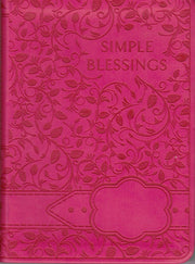Cover of the book Simple Blessings with a floral design and title embossed in pink.