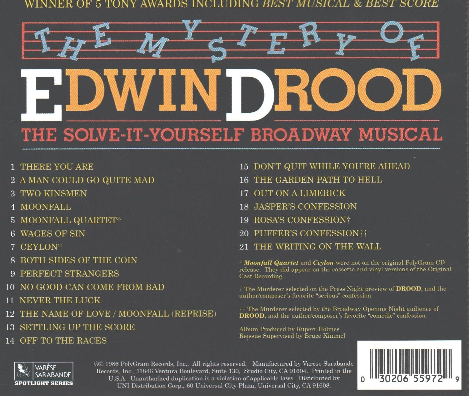 Mystery of Edwin Drood / Original Cast Recording used book depot