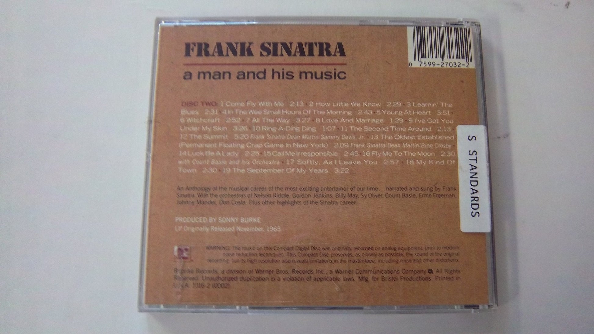 Sinatra: A Man And His Music used book depot
