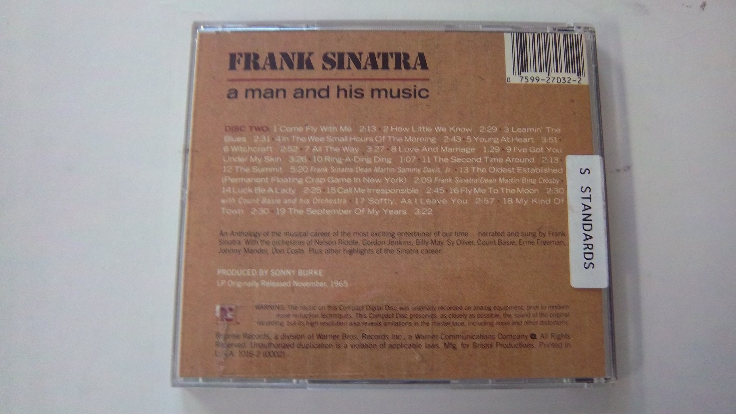 Sinatra: A Man And His Music used book depot