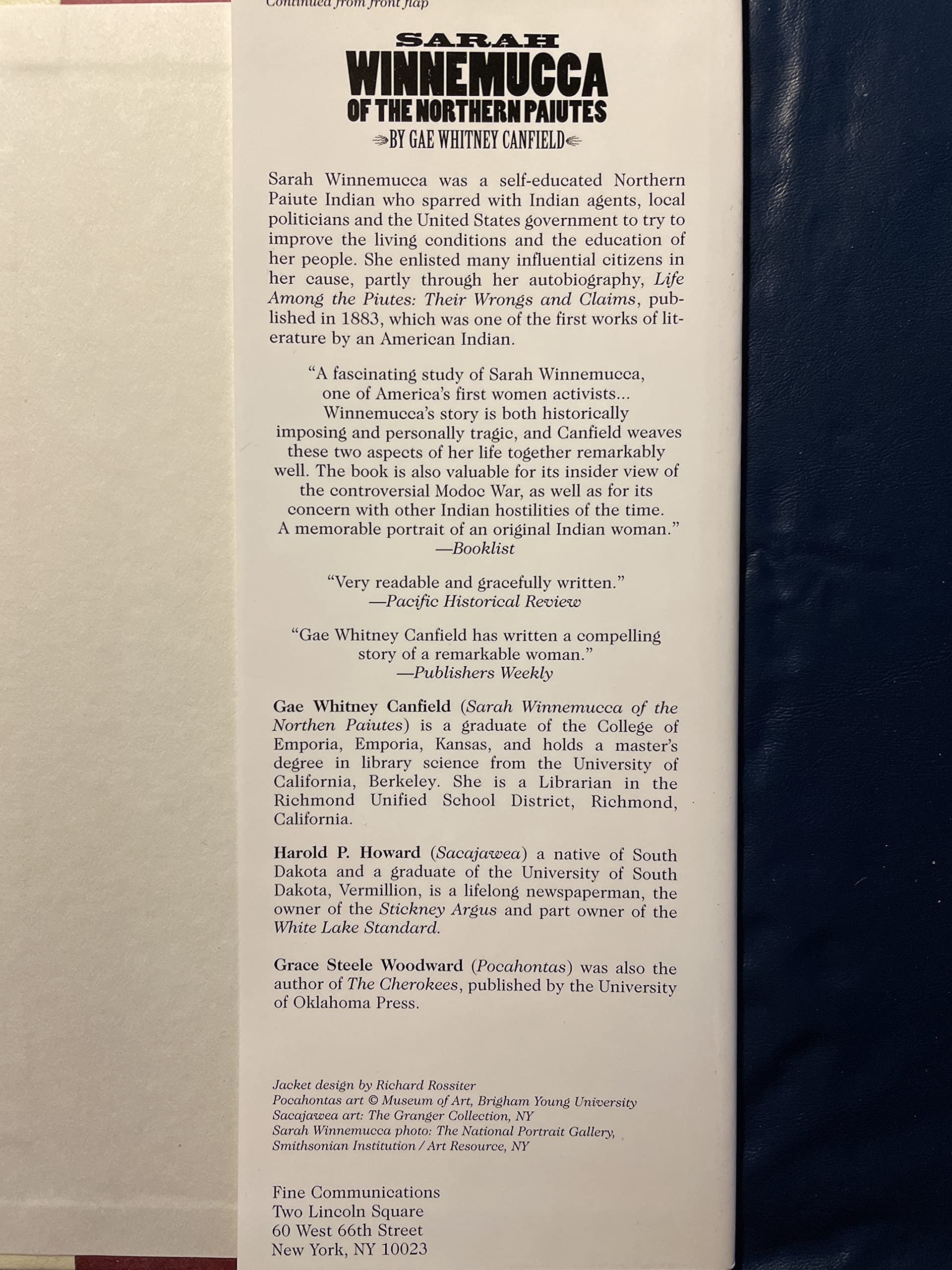 Three American Indian Women: Pocahontas, Sacajawea, Sarah Winnemucca of the Northern Paiutes used book depot