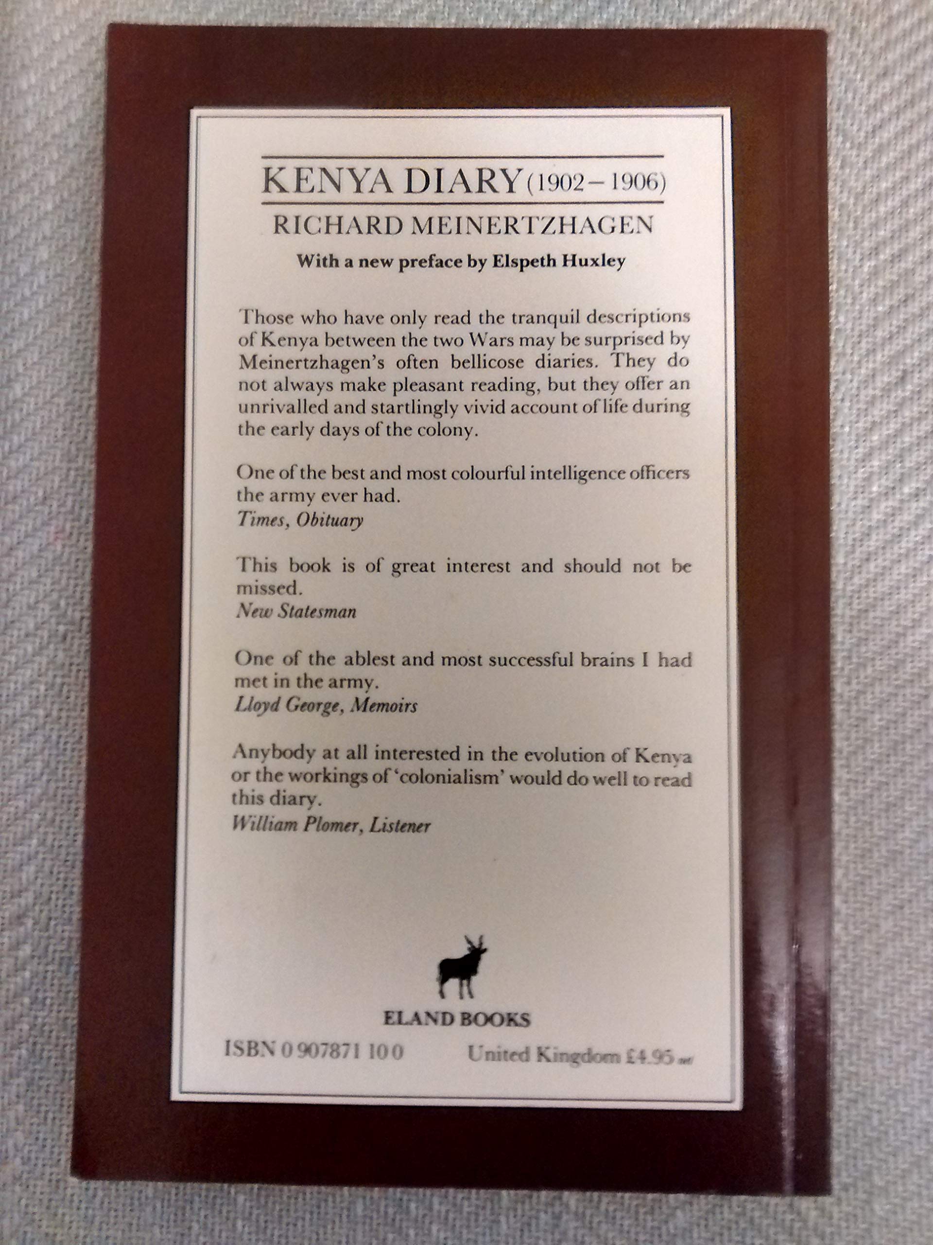 Kenya Diary (1902-1906) used book depot